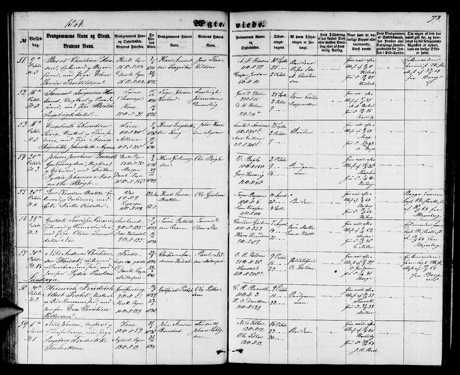 Domkirken sokneprestembete, AV/SAB-A-74801/H/Hab/L0030: Parish register (copy) no. D 2, 1857-1876, p. 73