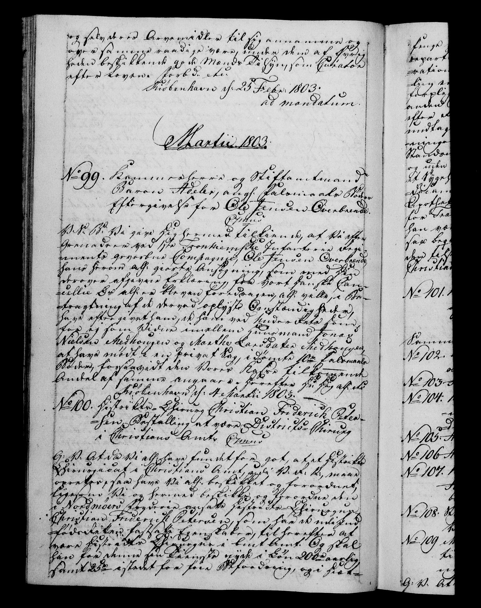 Danske Kanselli 1800-1814, RA/EA-3024/H/Hf/Hfb/Hfba/L0002: Registranter, 1802-1804, p. 119b