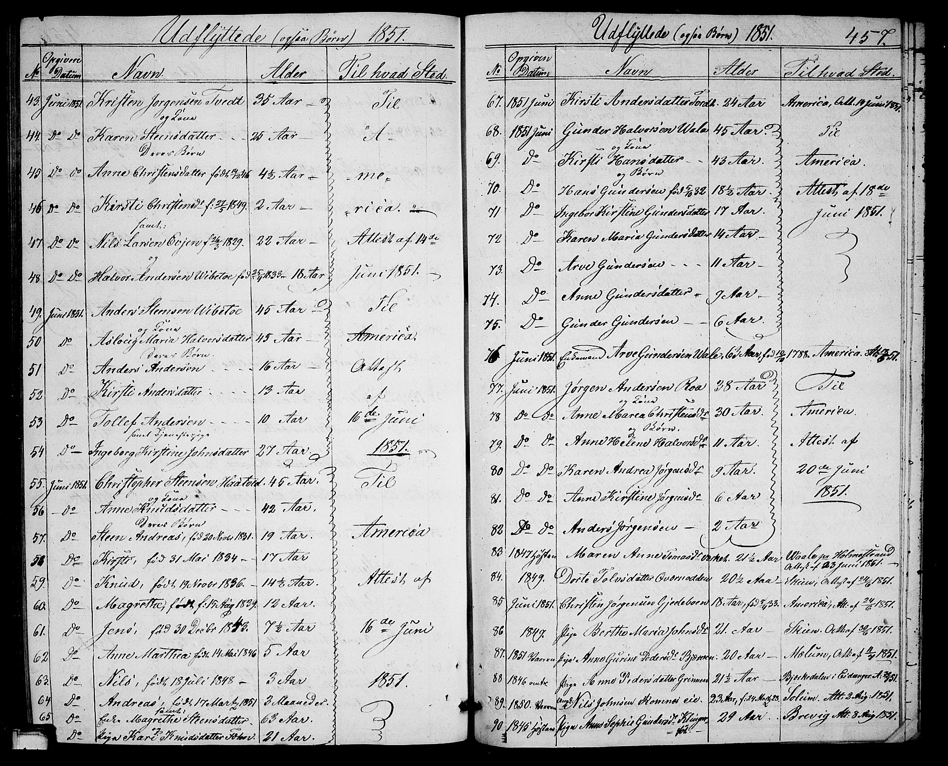 Holla kirkebøker, AV/SAKO-A-272/G/Ga/L0003: Parish register (copy) no. I 3, 1849-1866, p. 457