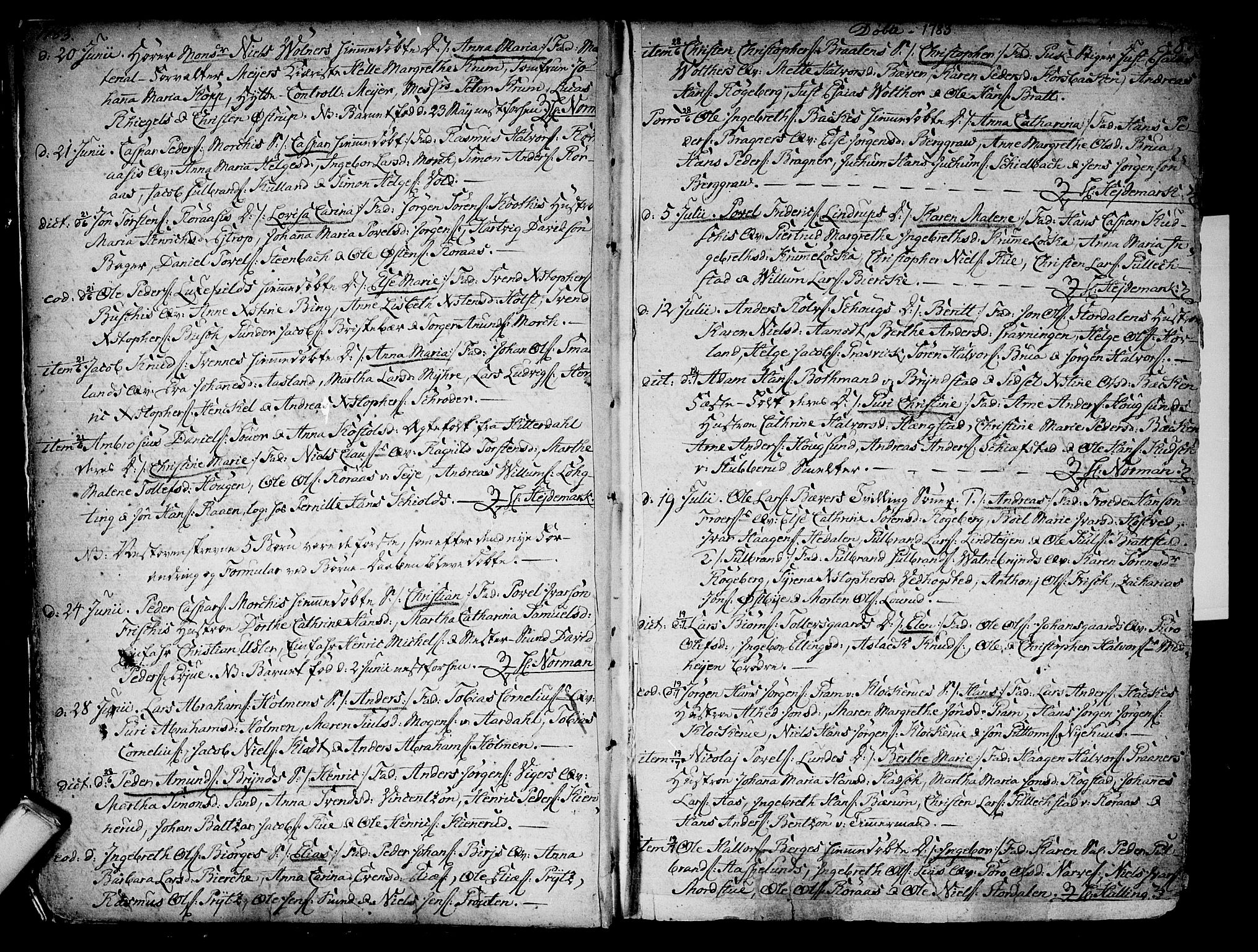 Kongsberg kirkebøker, SAKO/A-22/F/Fa/L0006: Parish register (official) no. I 6, 1783-1797, p. 8