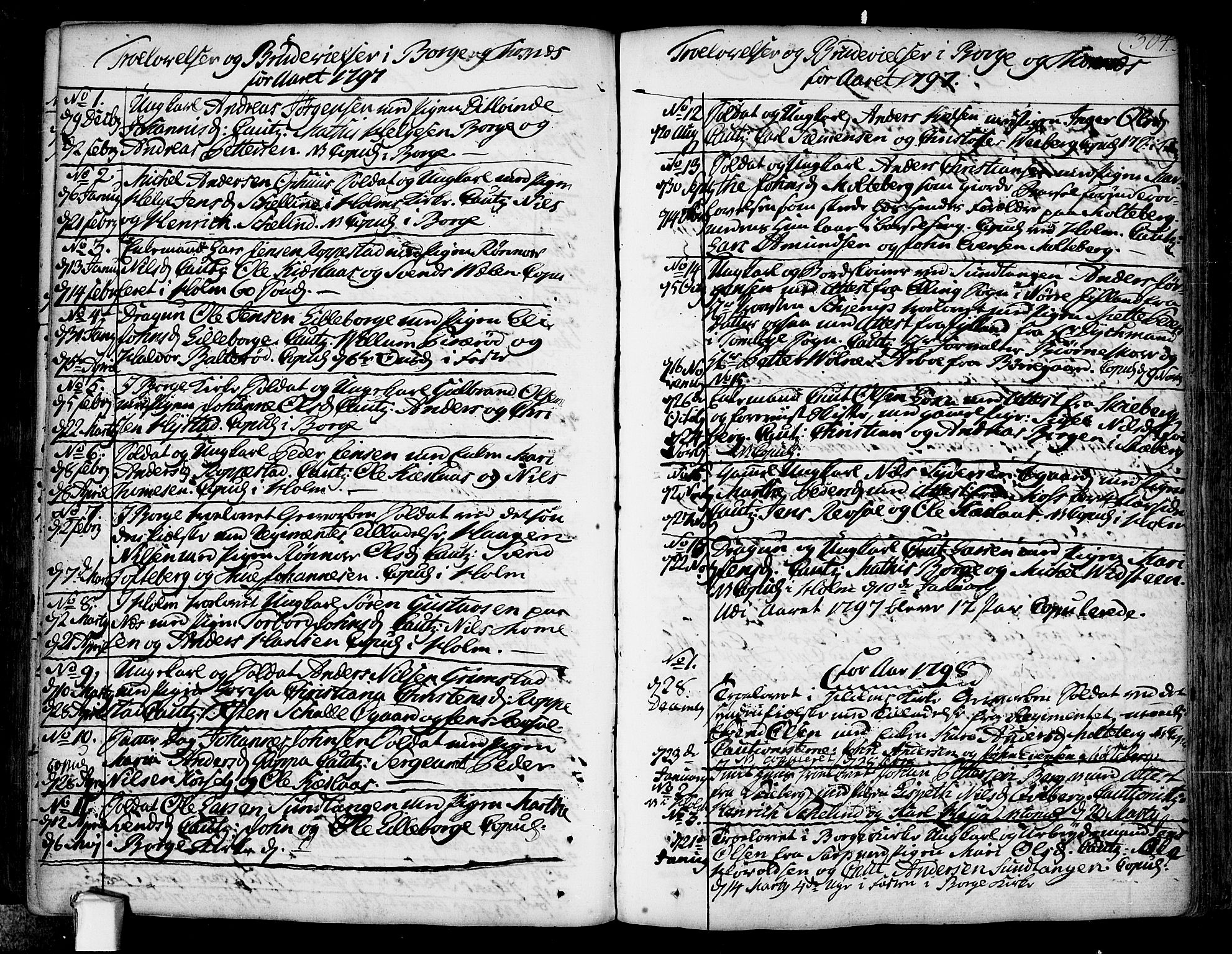 Borge prestekontor Kirkebøker, SAO/A-10903/F/Fa/L0002: Parish register (official) no. I 2, 1791-1817, p. 304