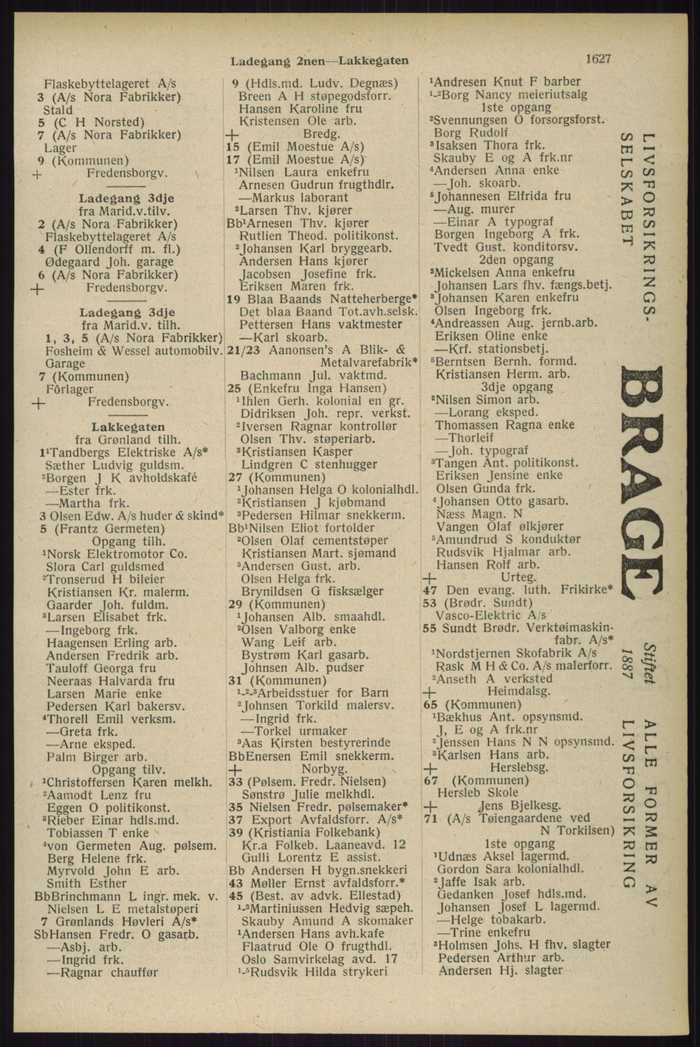 Kristiania/Oslo adressebok, PUBL/-, 1929, p. 1627