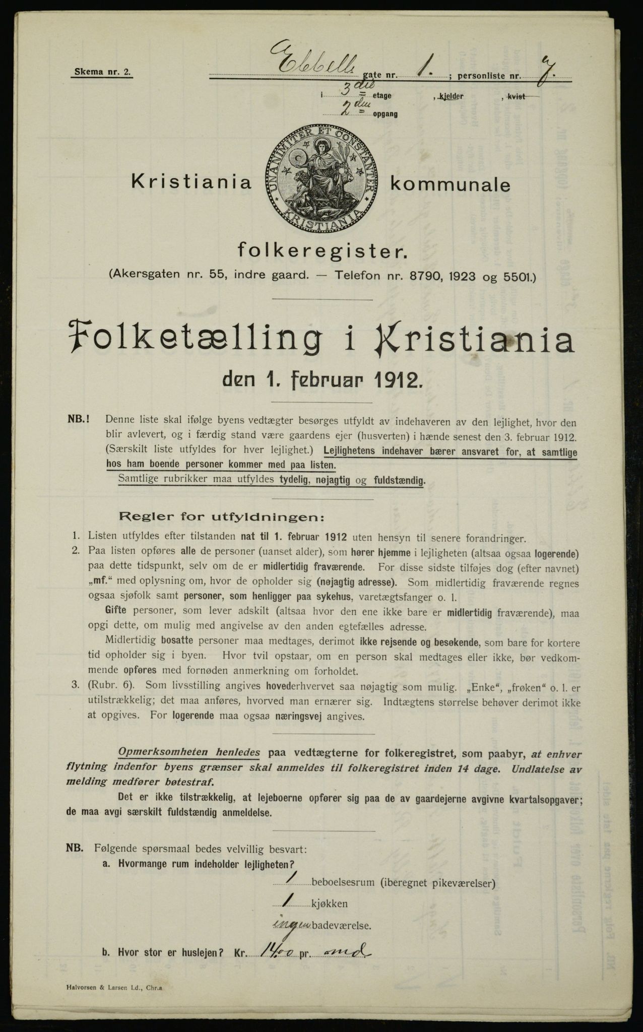 OBA, Municipal Census 1912 for Kristiania, 1912, p. 17978