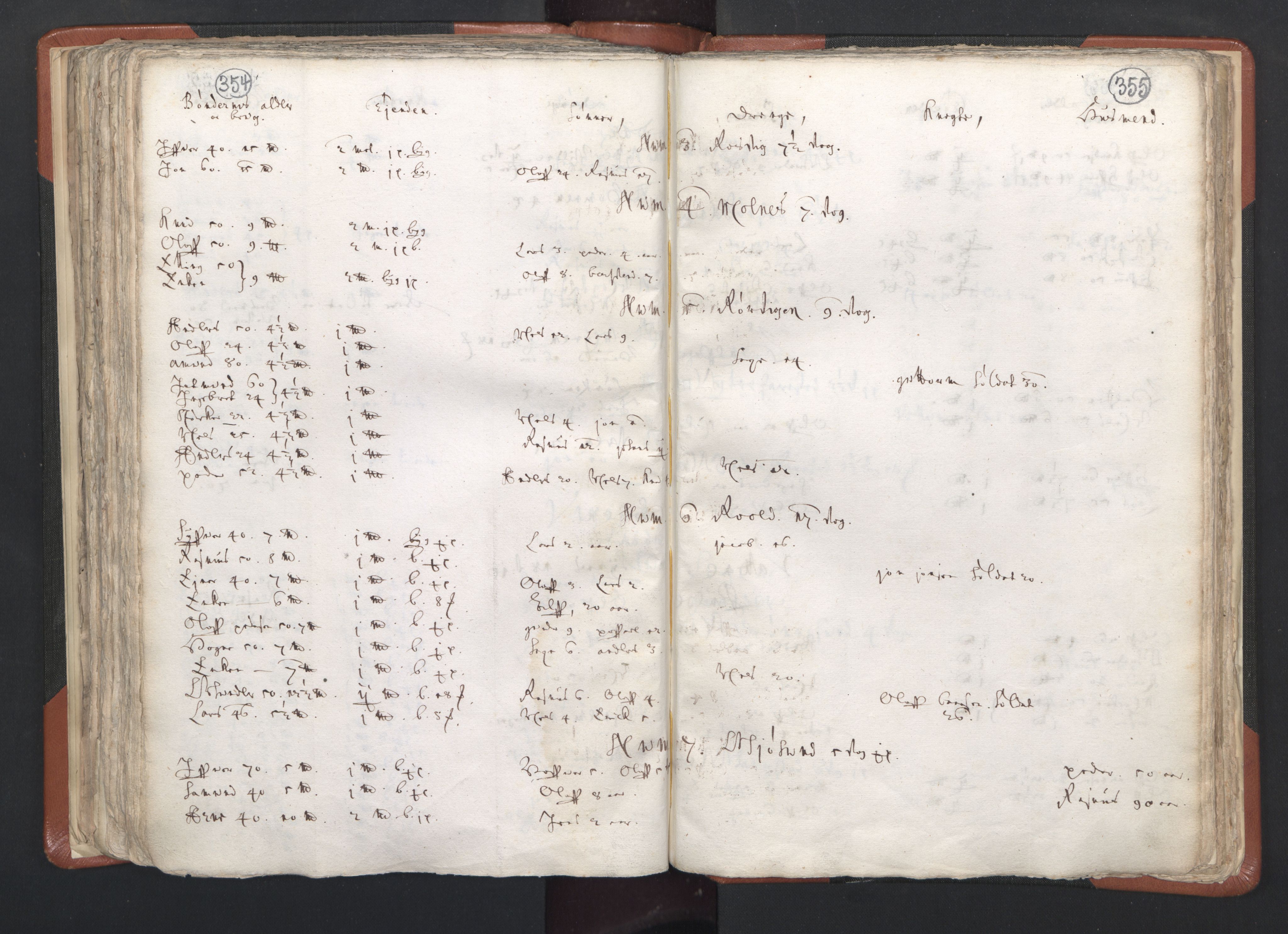 RA, Vicar's Census 1664-1666, no. 26: Sunnmøre deanery, 1664-1666, p. 354-355