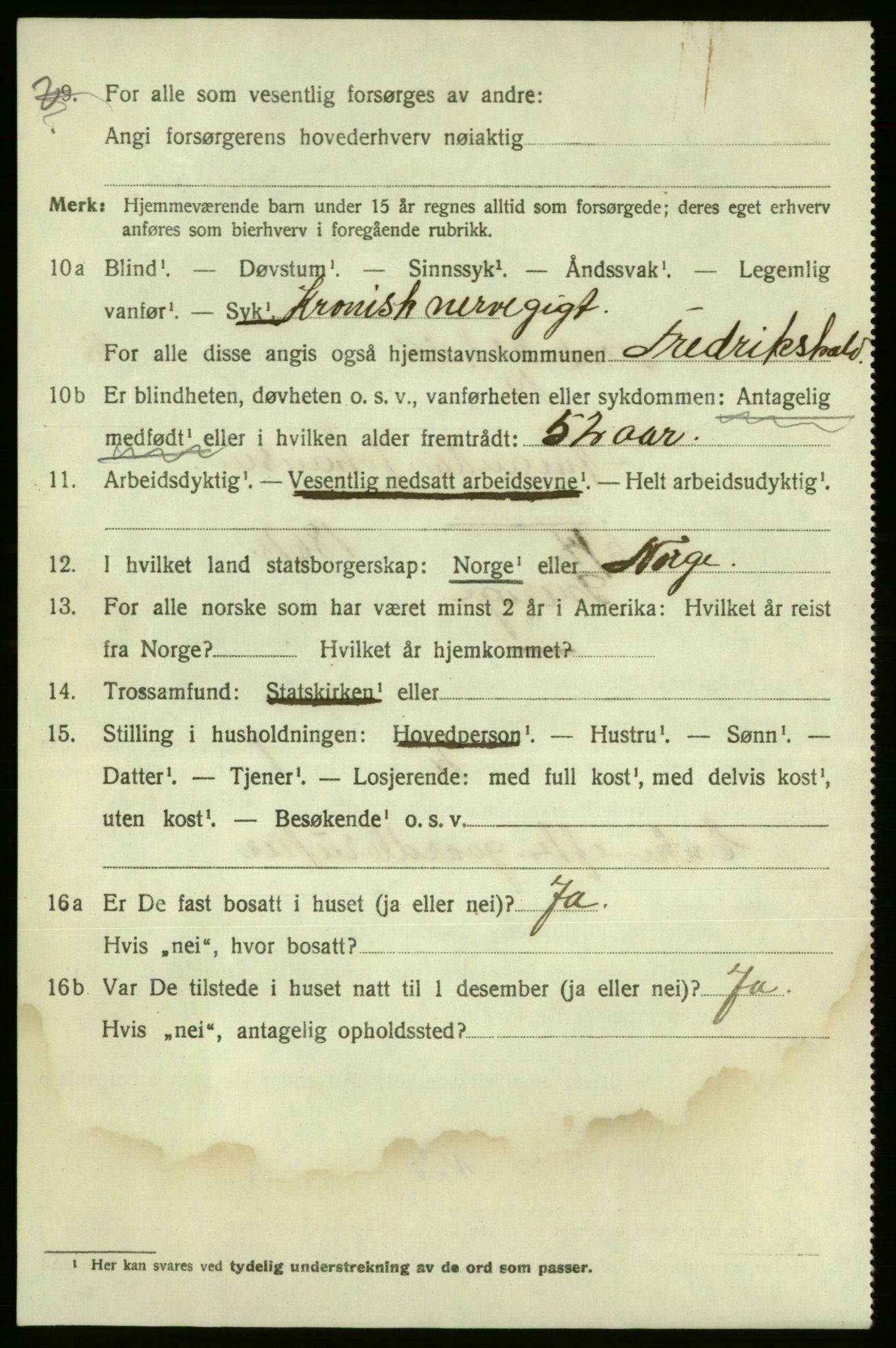 SAO, 1920 census for Fredrikshald, 1920, p. 13439