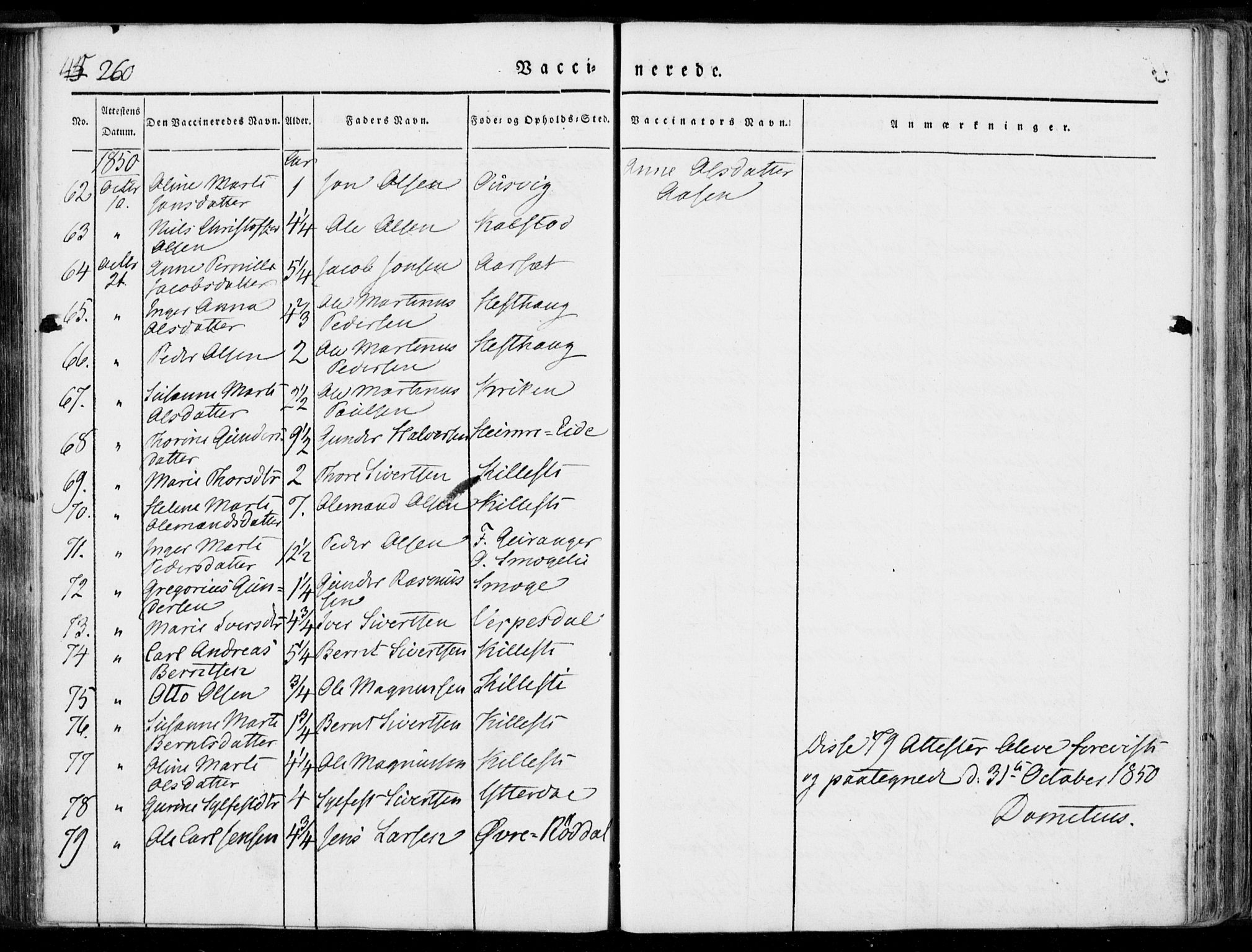 Ministerialprotokoller, klokkerbøker og fødselsregistre - Møre og Romsdal, AV/SAT-A-1454/519/L0248: Parish register (official) no. 519A07, 1829-1860, p. 260