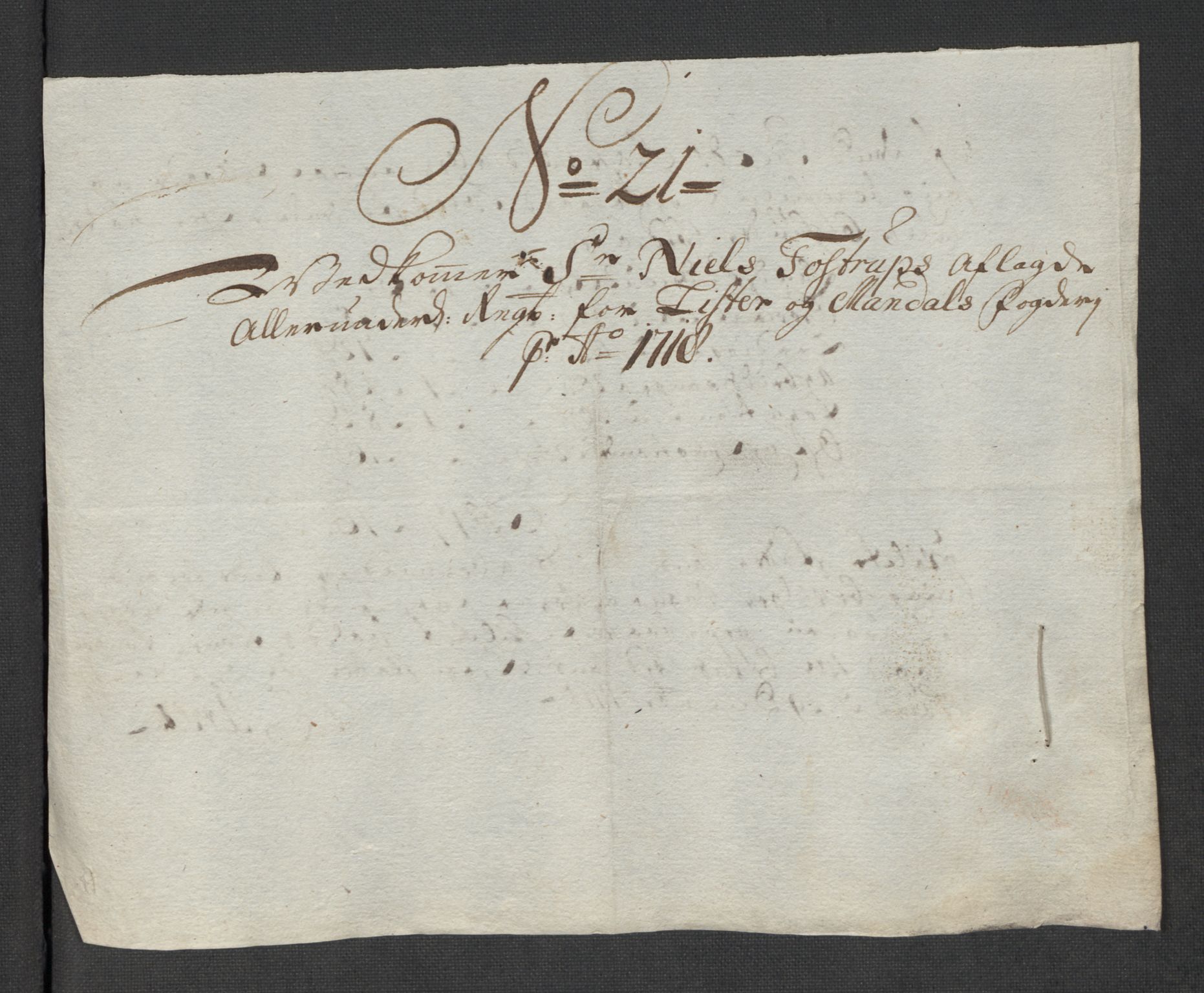 Rentekammeret inntil 1814, Reviderte regnskaper, Fogderegnskap, AV/RA-EA-4092/R43/L2563: Fogderegnskap Lista og Mandal, 1718, p. 339