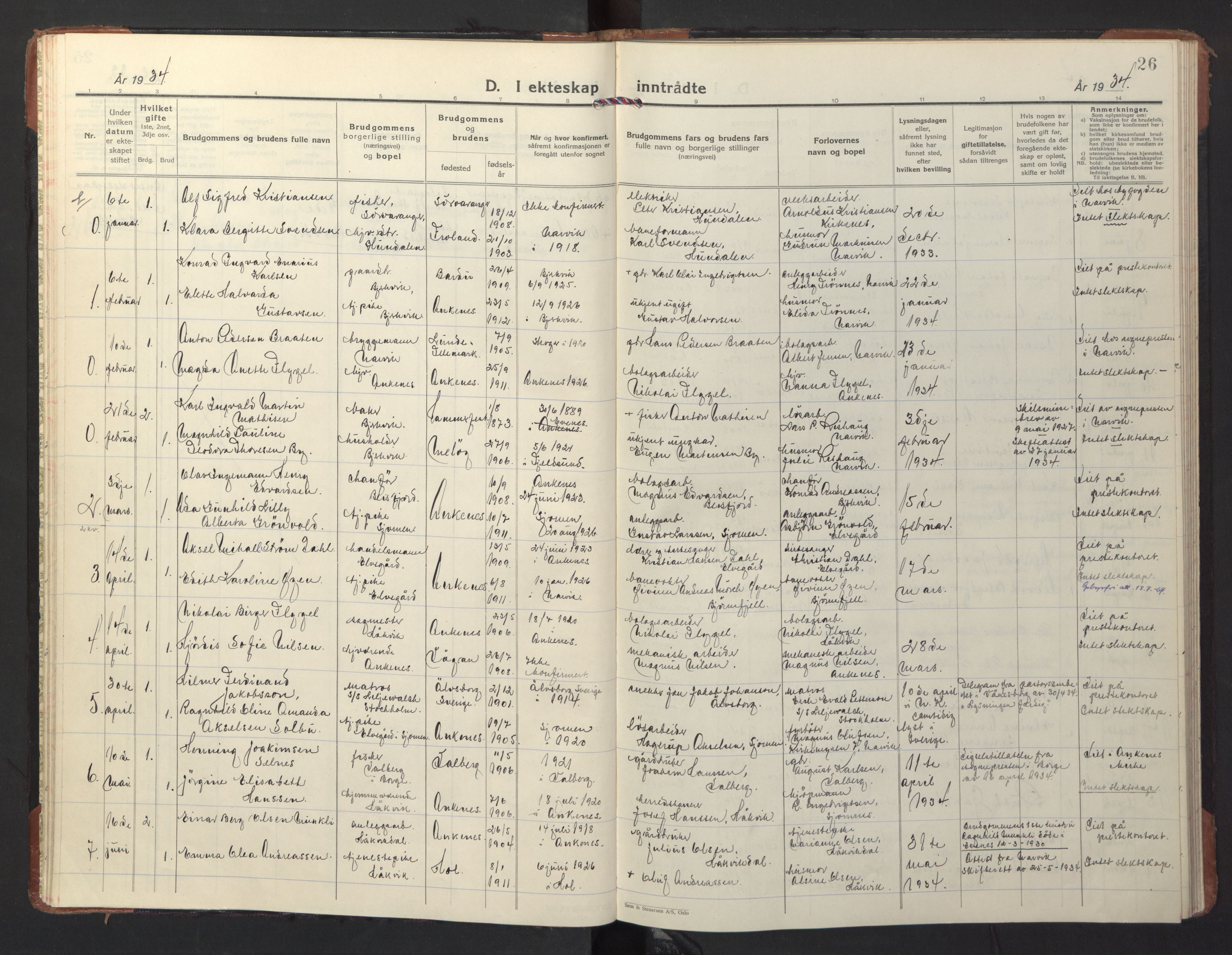 Ministerialprotokoller, klokkerbøker og fødselsregistre - Nordland, SAT/A-1459/866/L0948: Parish register (official) no. 866A11, 1929-1949, p. 26