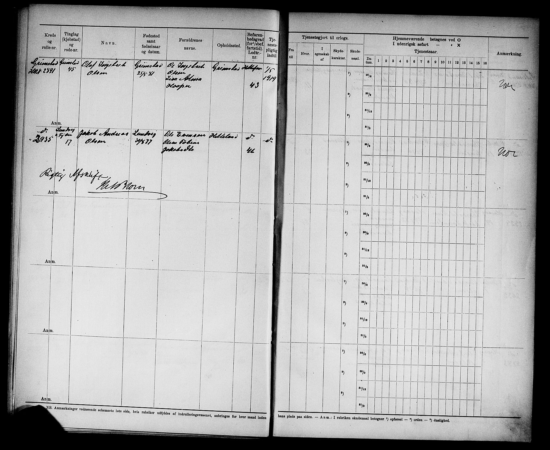 Kristiansand mønstringskrets, AV/SAK-2031-0015/F/Fd/L0005: Rulle sjøvernepliktige, C-5, 1903, p. 19