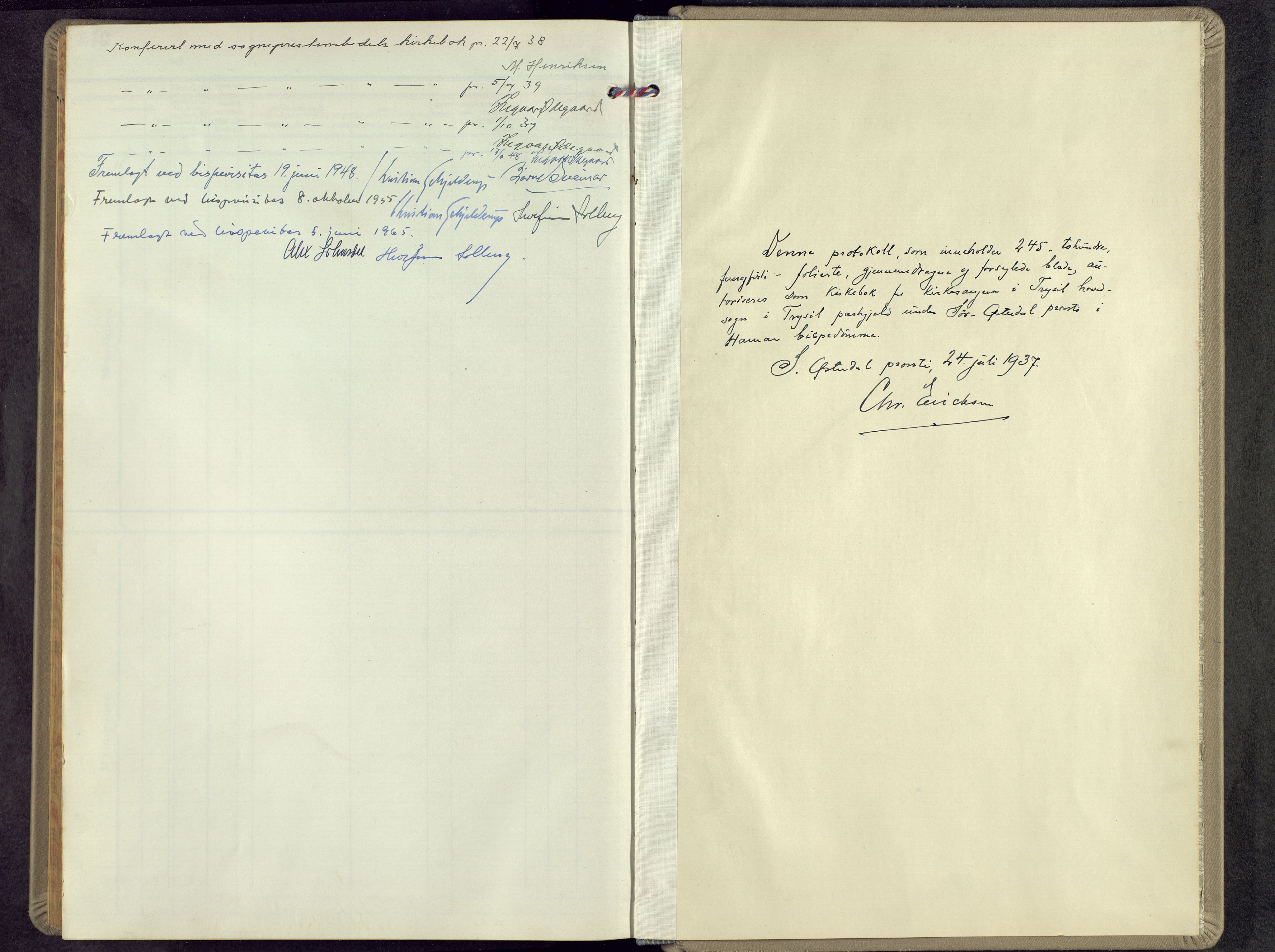 Trysil prestekontor, AV/SAH-PREST-046/H/Ha/Hab/L0012: Parish register (copy) no. 12, 1938-1959