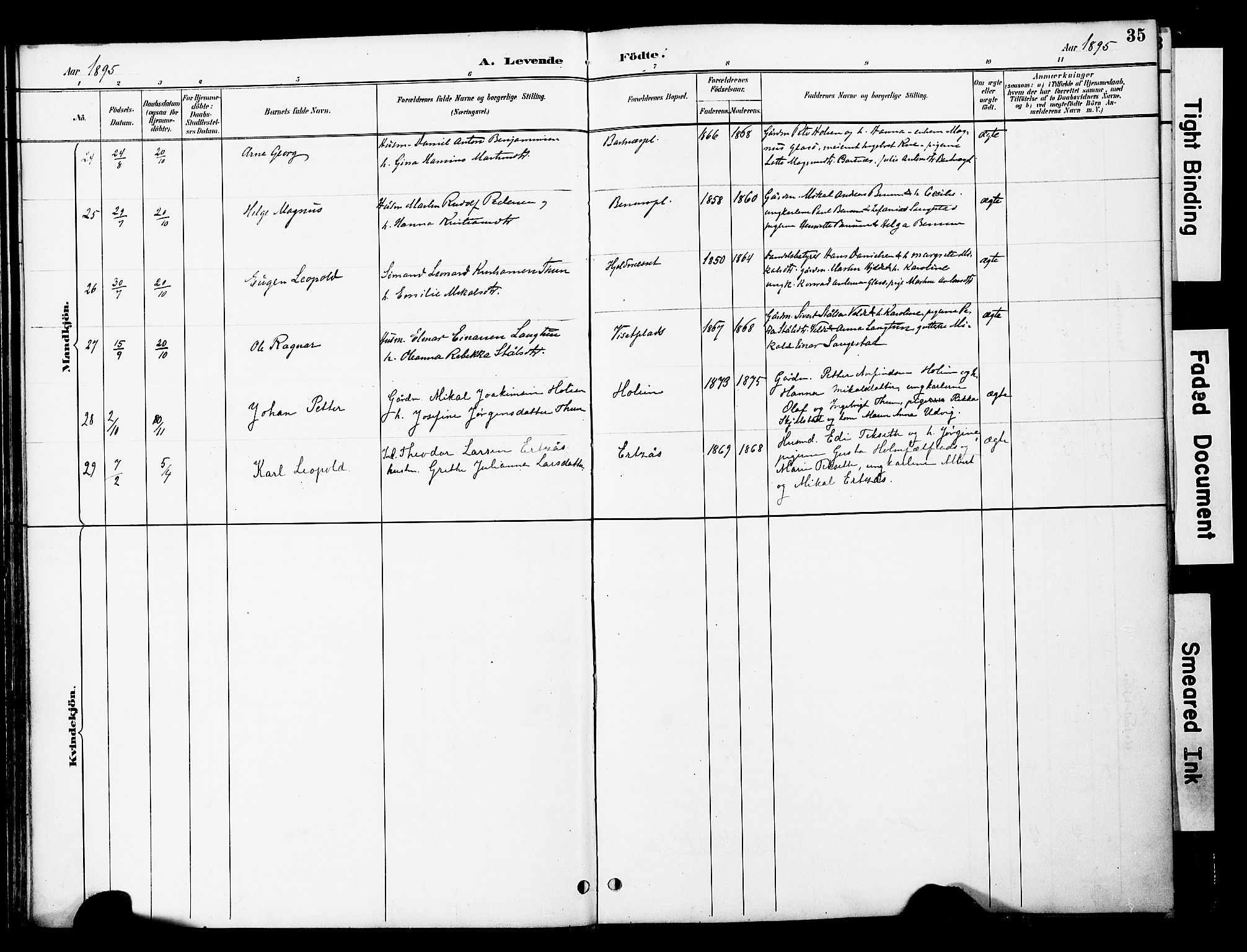Ministerialprotokoller, klokkerbøker og fødselsregistre - Nord-Trøndelag, SAT/A-1458/741/L0396: Parish register (official) no. 741A10, 1889-1901, p. 35