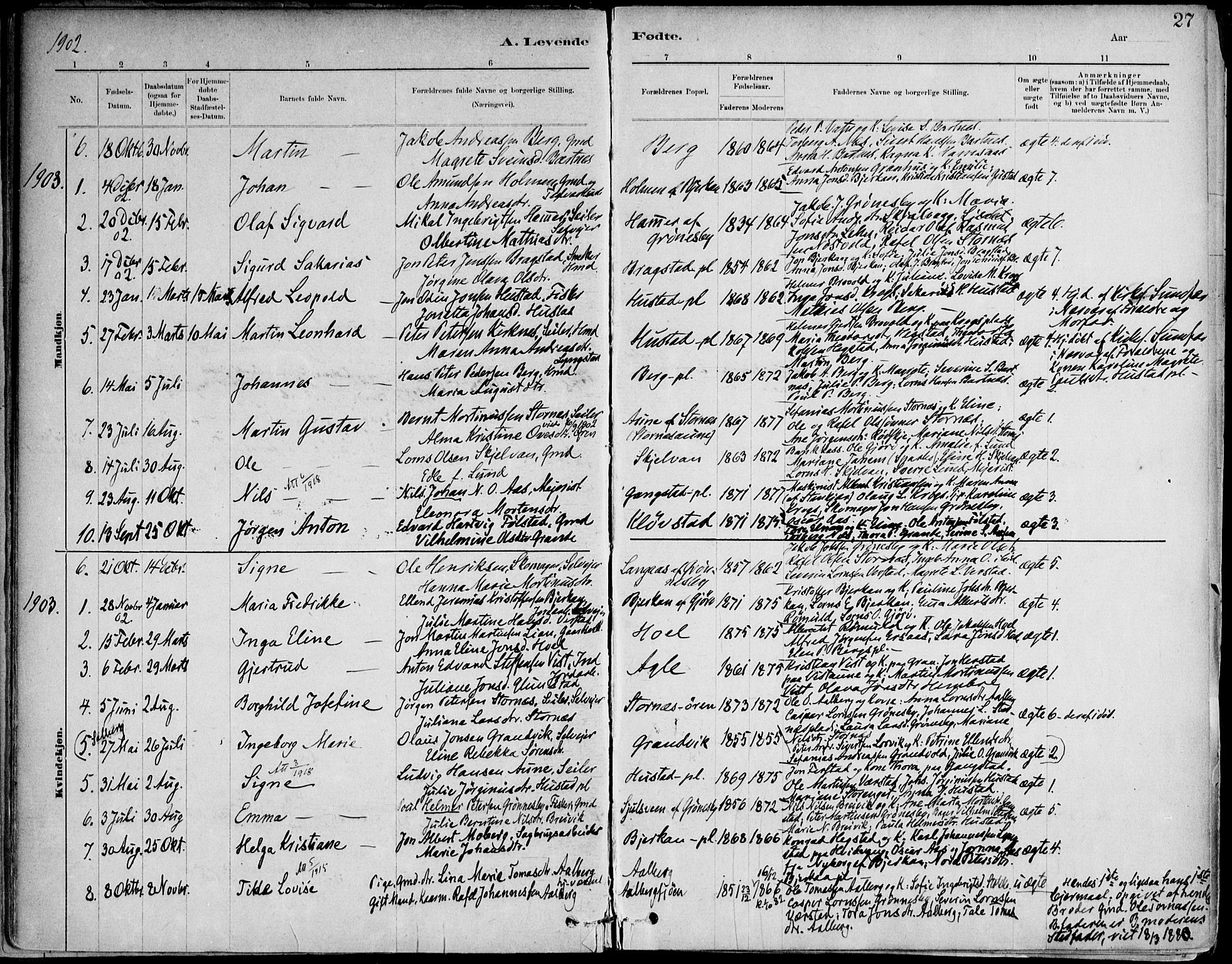Ministerialprotokoller, klokkerbøker og fødselsregistre - Nord-Trøndelag, SAT/A-1458/732/L0316: Parish register (official) no. 732A01, 1879-1921, p. 27