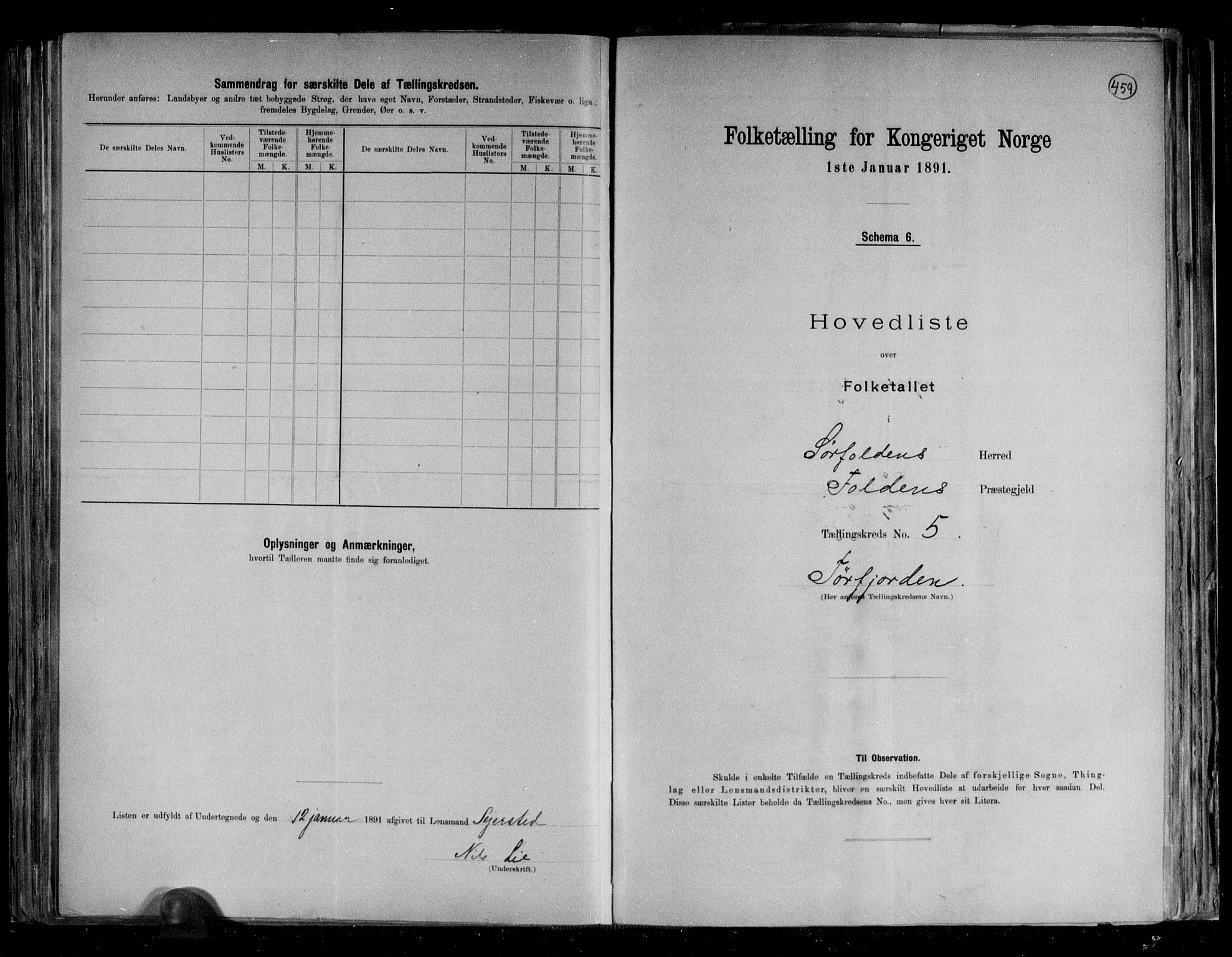 RA, 1891 census for 1845 Sørfold, 1891, p. 14