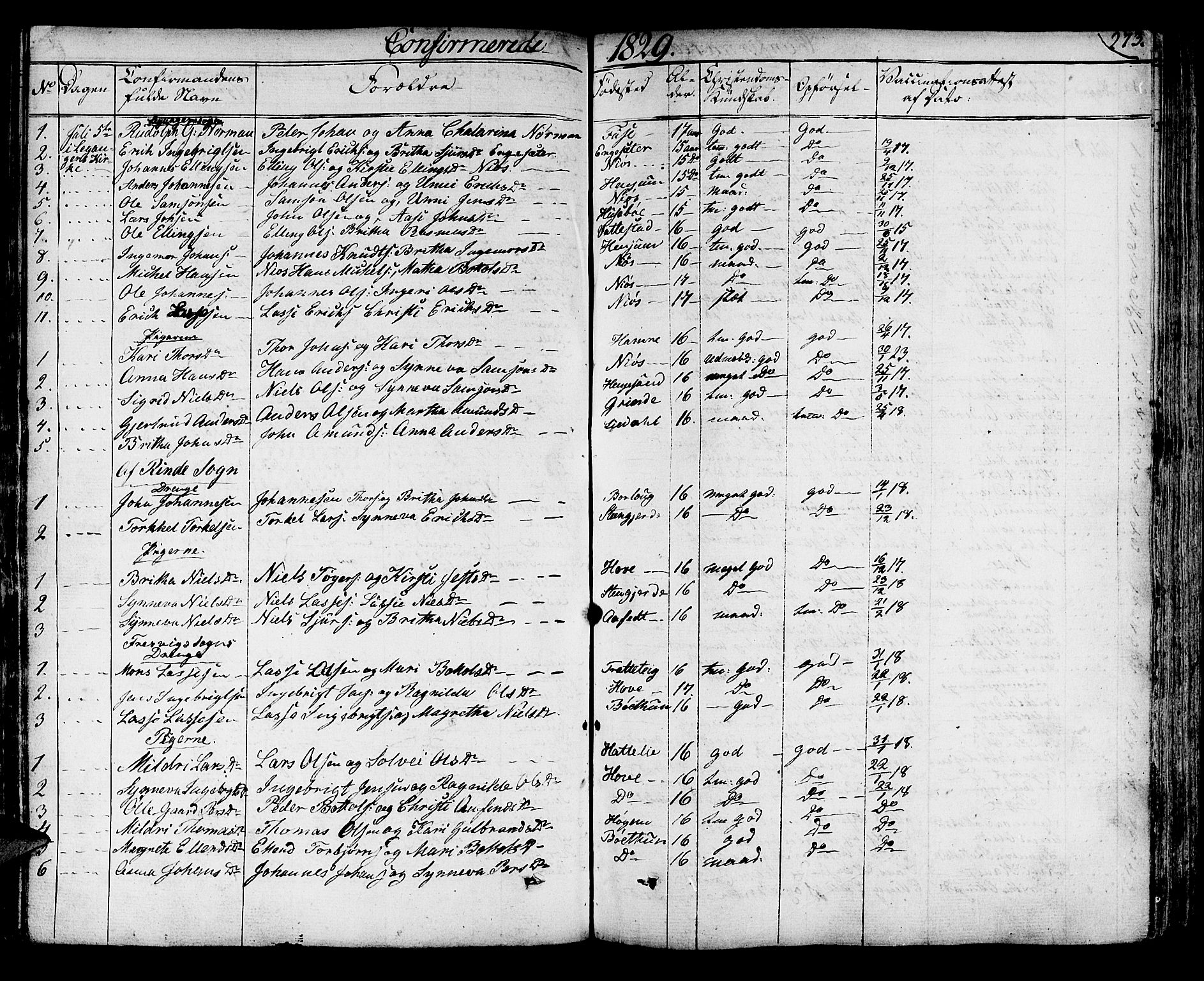 Leikanger sokneprestembete, AV/SAB-A-81001/H/Haa/Haaa/L0006: Parish register (official) no. A 6, 1810-1838, p. 273