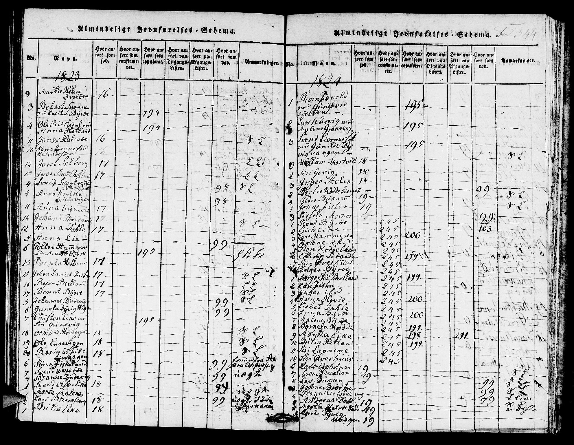 Hjelmeland sokneprestkontor, SAST/A-101843/01/IV/L0004: Parish register (official) no. A 4, 1816-1834, p. 344