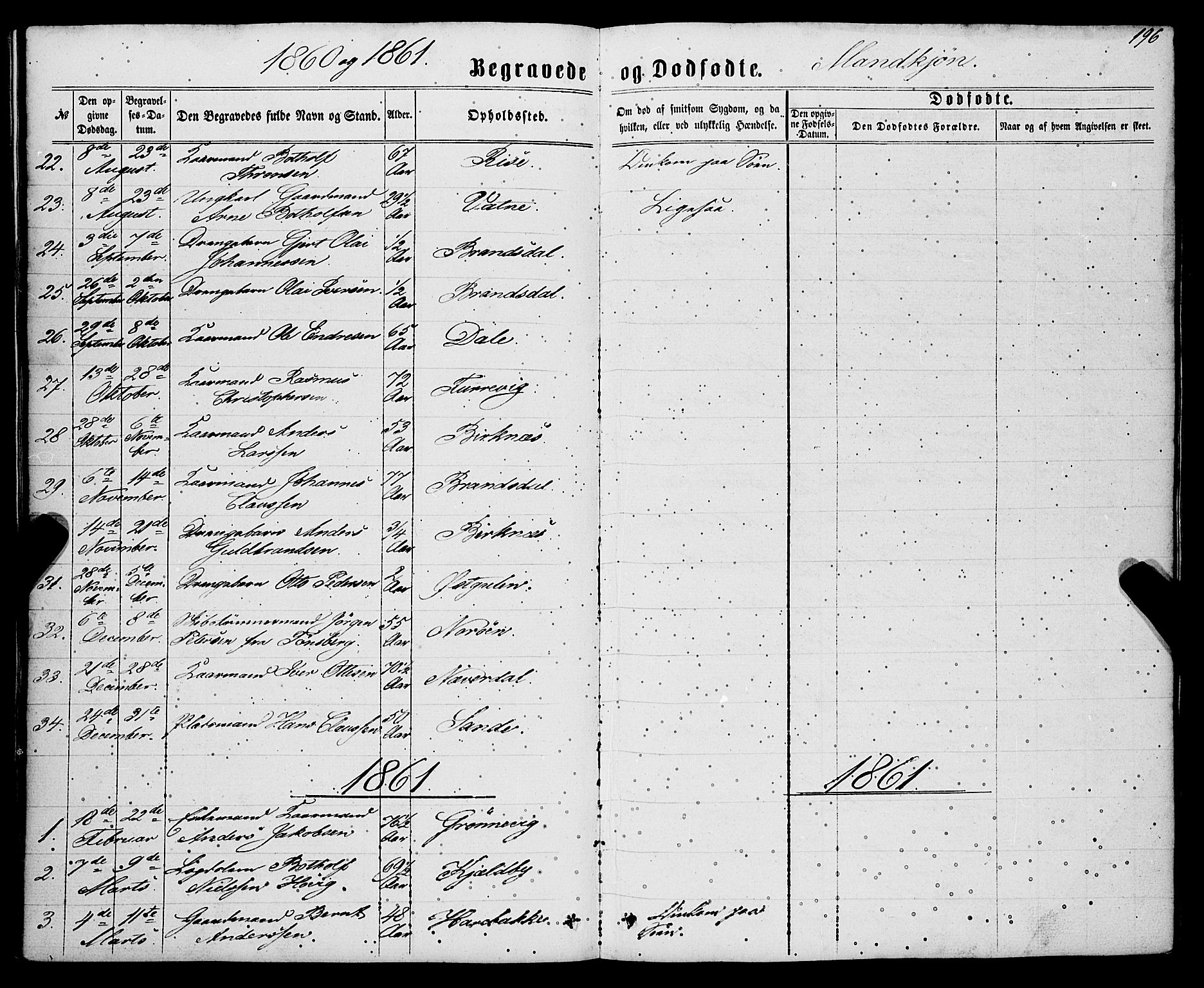 Gulen sokneprestembete, SAB/A-80201/H/Haa/Haaa/L0022: Parish register (official) no. A 22, 1859-1869, p. 196
