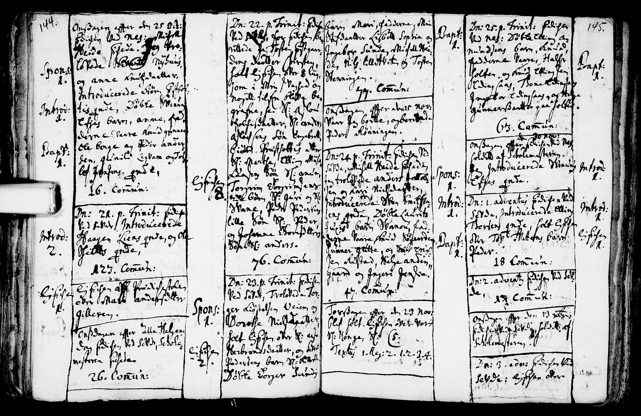 Sauherad kirkebøker, AV/SAKO-A-298/F/Fa/L0002: Parish register (official) no. I 2, 1681-1720, p. 144-145