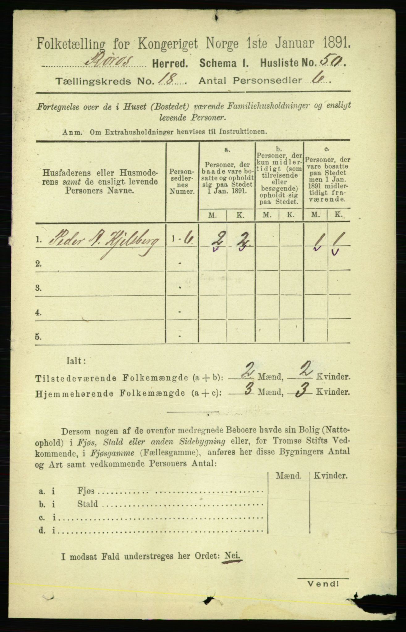 RA, 1891 census for 1640 Røros, 1891, p. 4850