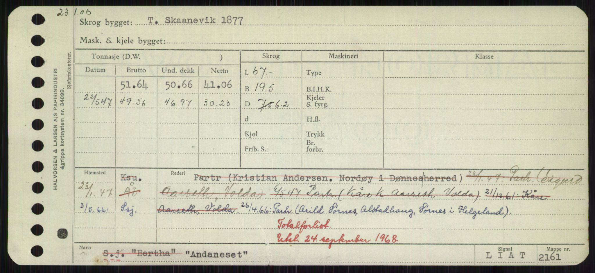 Sjøfartsdirektoratet med forløpere, Skipsmålingen, RA/S-1627/H/Hd/L0001: Fartøy, A-Anv, p. 531