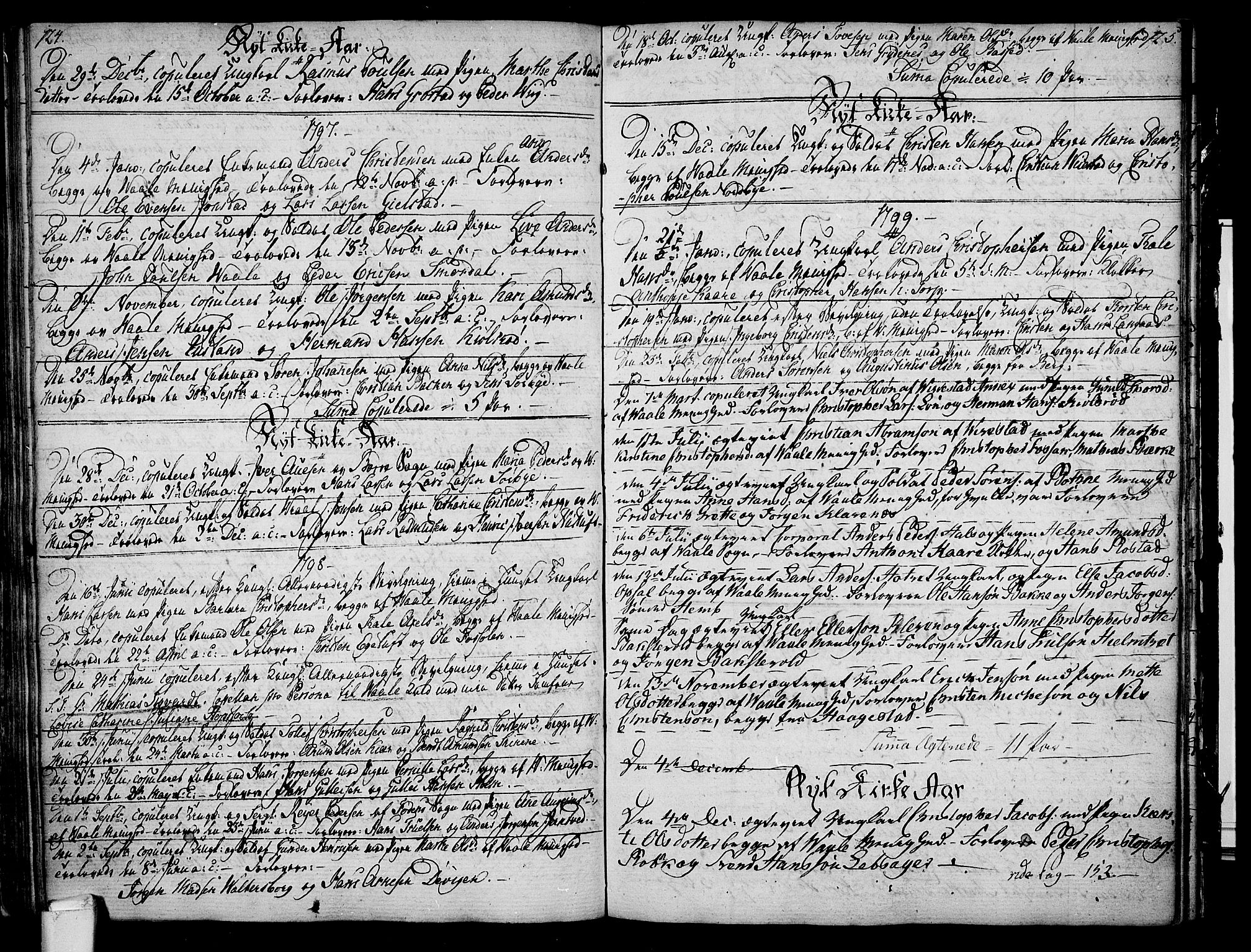 Våle kirkebøker, AV/SAKO-A-334/F/Fa/L0005: Parish register (official) no. I 5, 1773-1808, p. 124-125