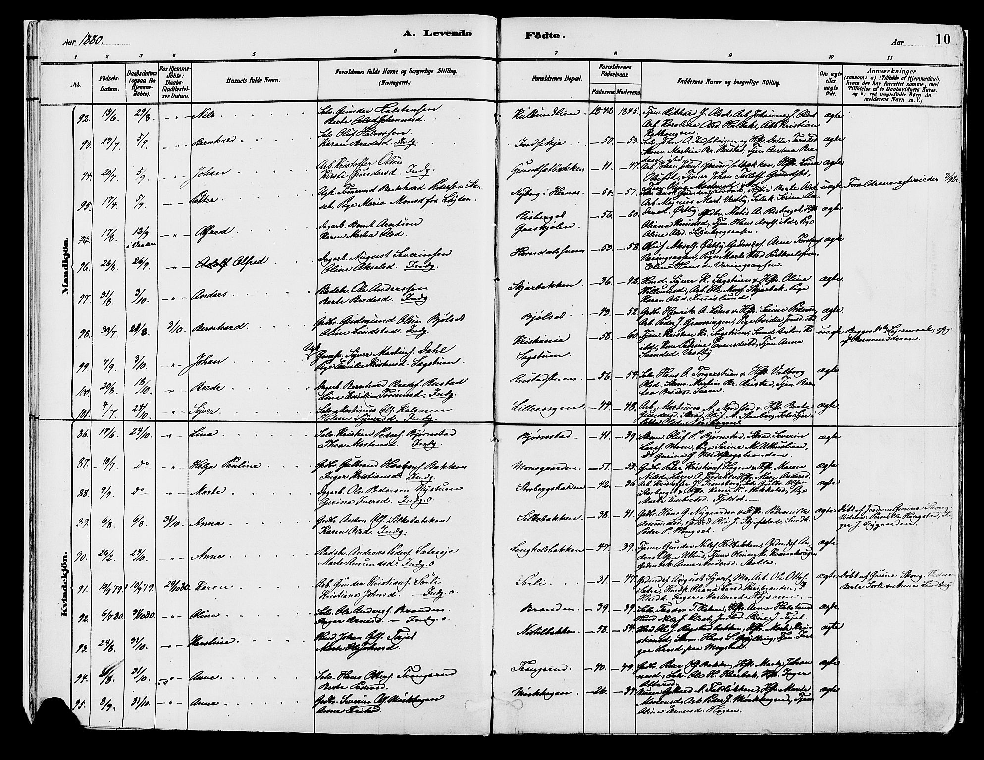 Elverum prestekontor, AV/SAH-PREST-044/H/Ha/Haa/L0013: Parish register (official) no. 13, 1880-1890, p. 10