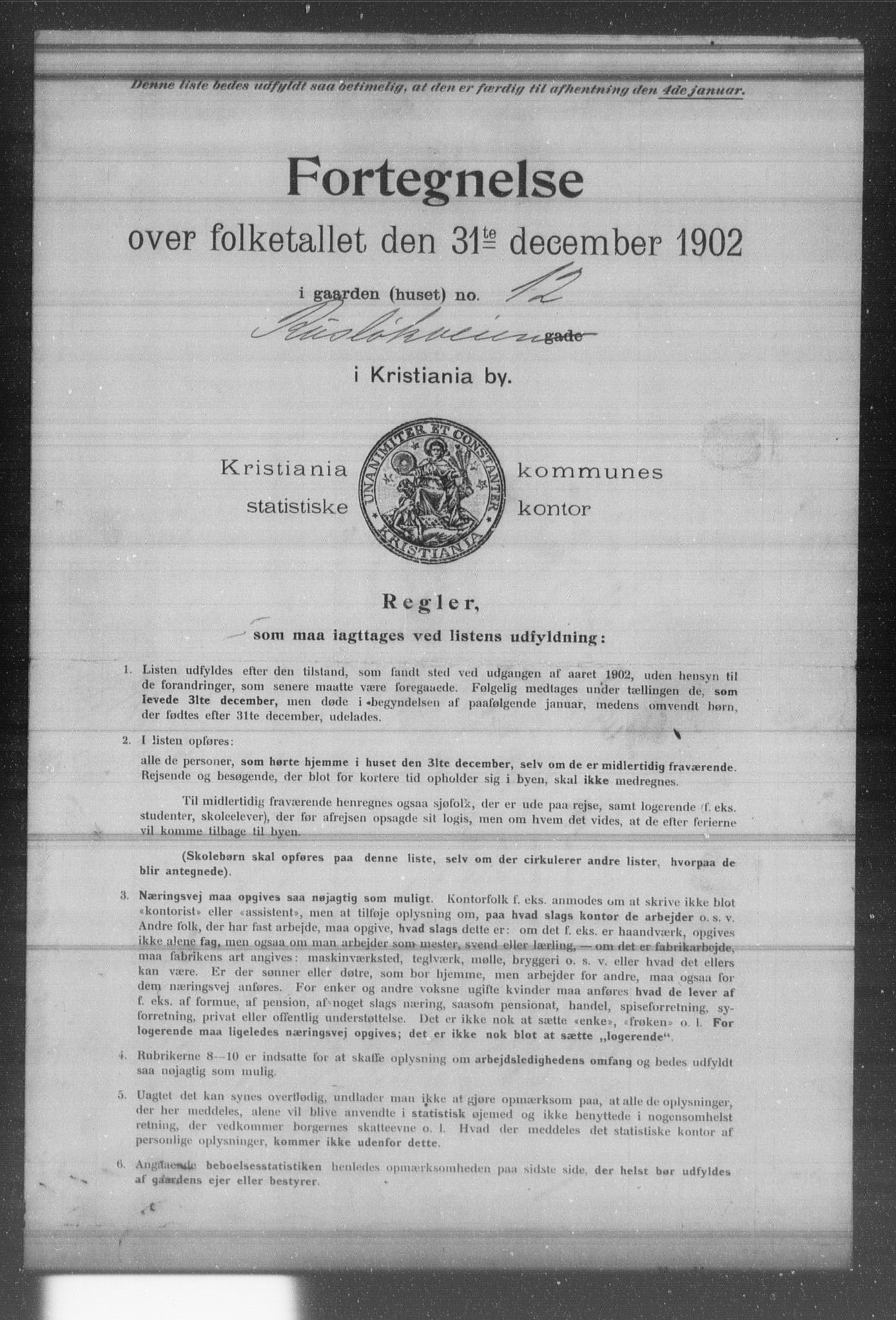 OBA, Municipal Census 1902 for Kristiania, 1902, p. 16104