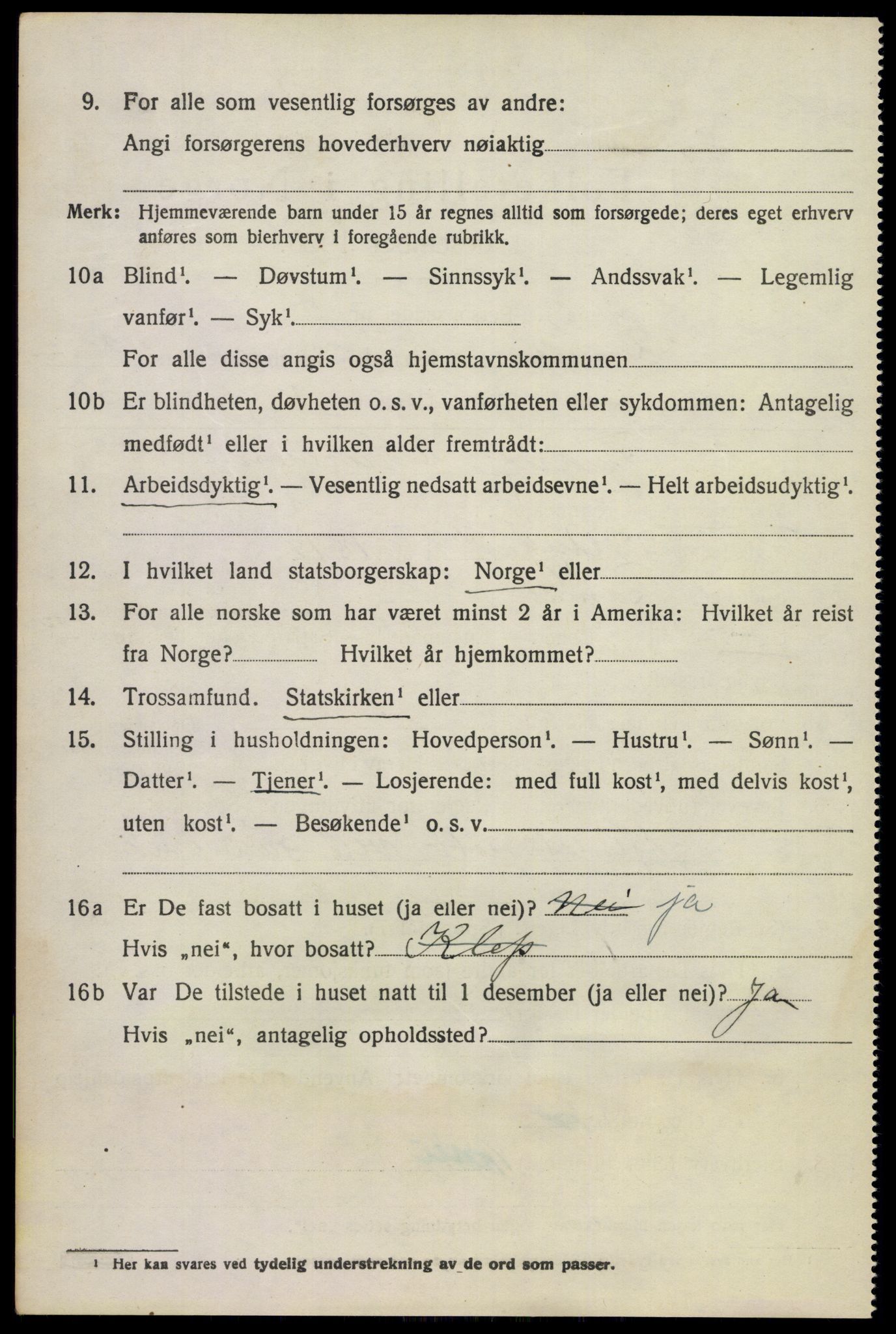 SAKO, 1920 census for Bamble, 1920, p. 4306