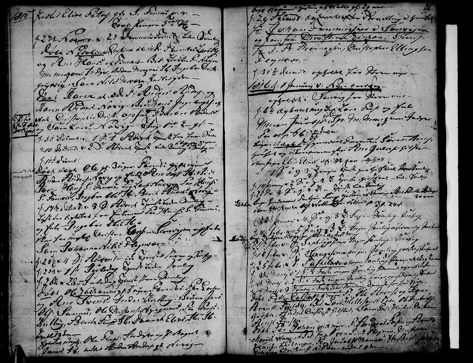 Ministerialprotokoller, klokkerbøker og fødselsregistre - Nordland, SAT/A-1459/805/L0095: Parish register (official) no. 805A02, 1805-1826, p. 85