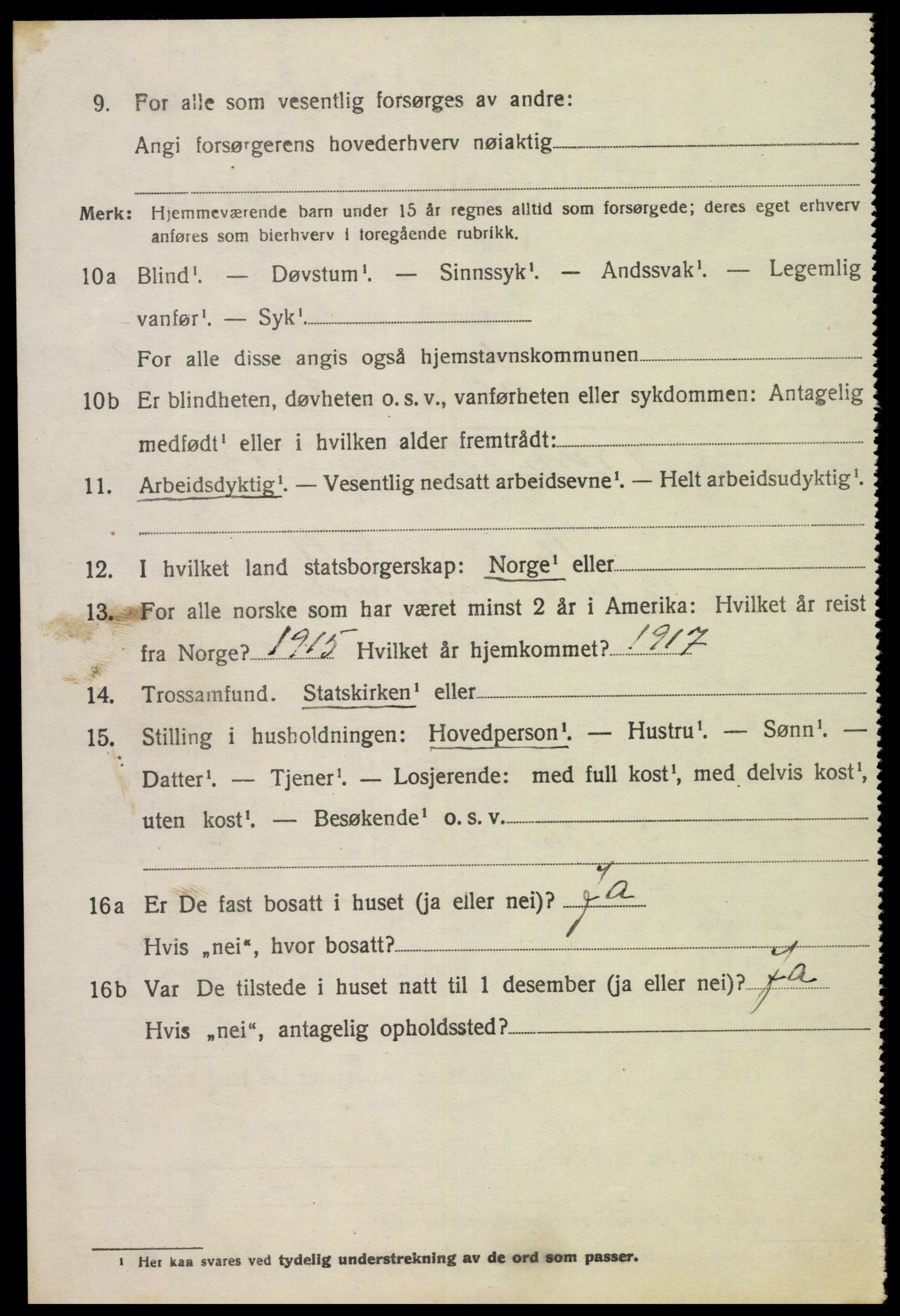 SAK, 1920 census for Tonstad, 1920, p. 981