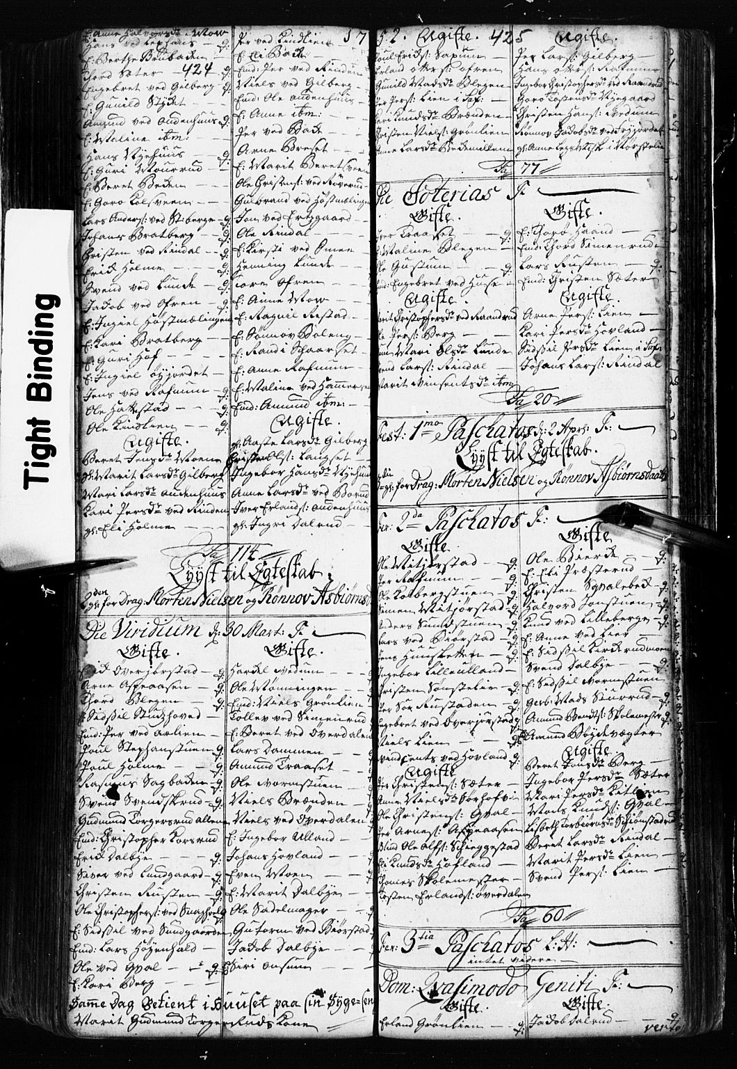 Fåberg prestekontor, SAH/PREST-086/H/Ha/Hab/L0002: Parish register (copy) no. 2, 1741-1756, p. 424-425