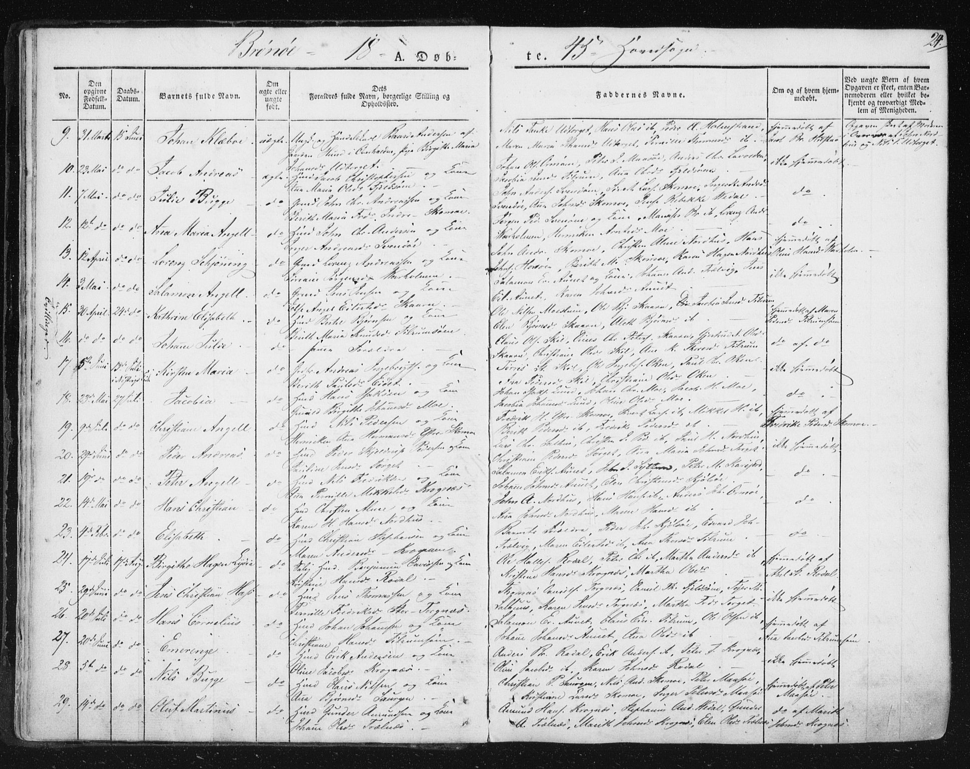 Ministerialprotokoller, klokkerbøker og fødselsregistre - Nordland, SAT/A-1459/813/L0198: Parish register (official) no. 813A08, 1834-1874, p. 24