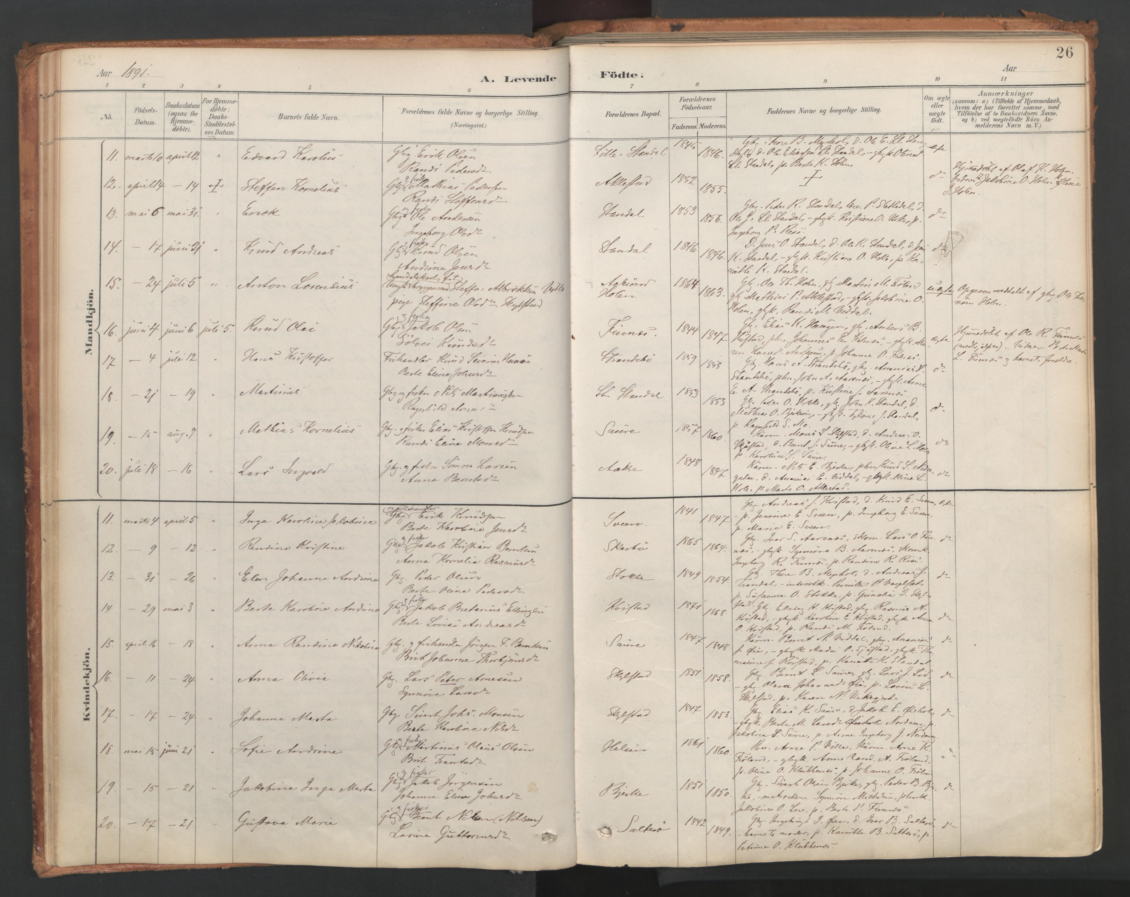 Ministerialprotokoller, klokkerbøker og fødselsregistre - Møre og Romsdal, SAT/A-1454/515/L0211: Parish register (official) no. 515A07, 1886-1910, p. 26