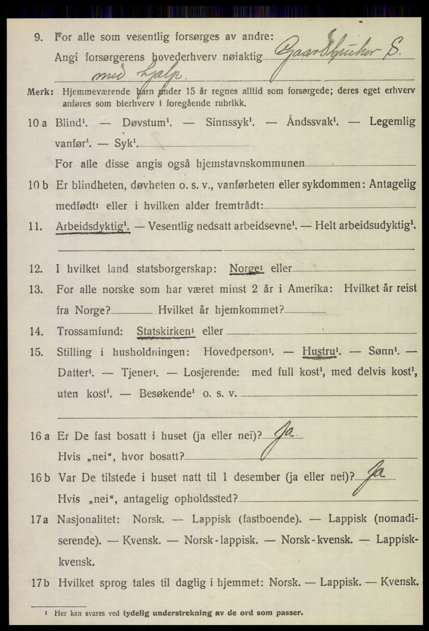 SAT, 1920 census for Grong, 1920, p. 1204