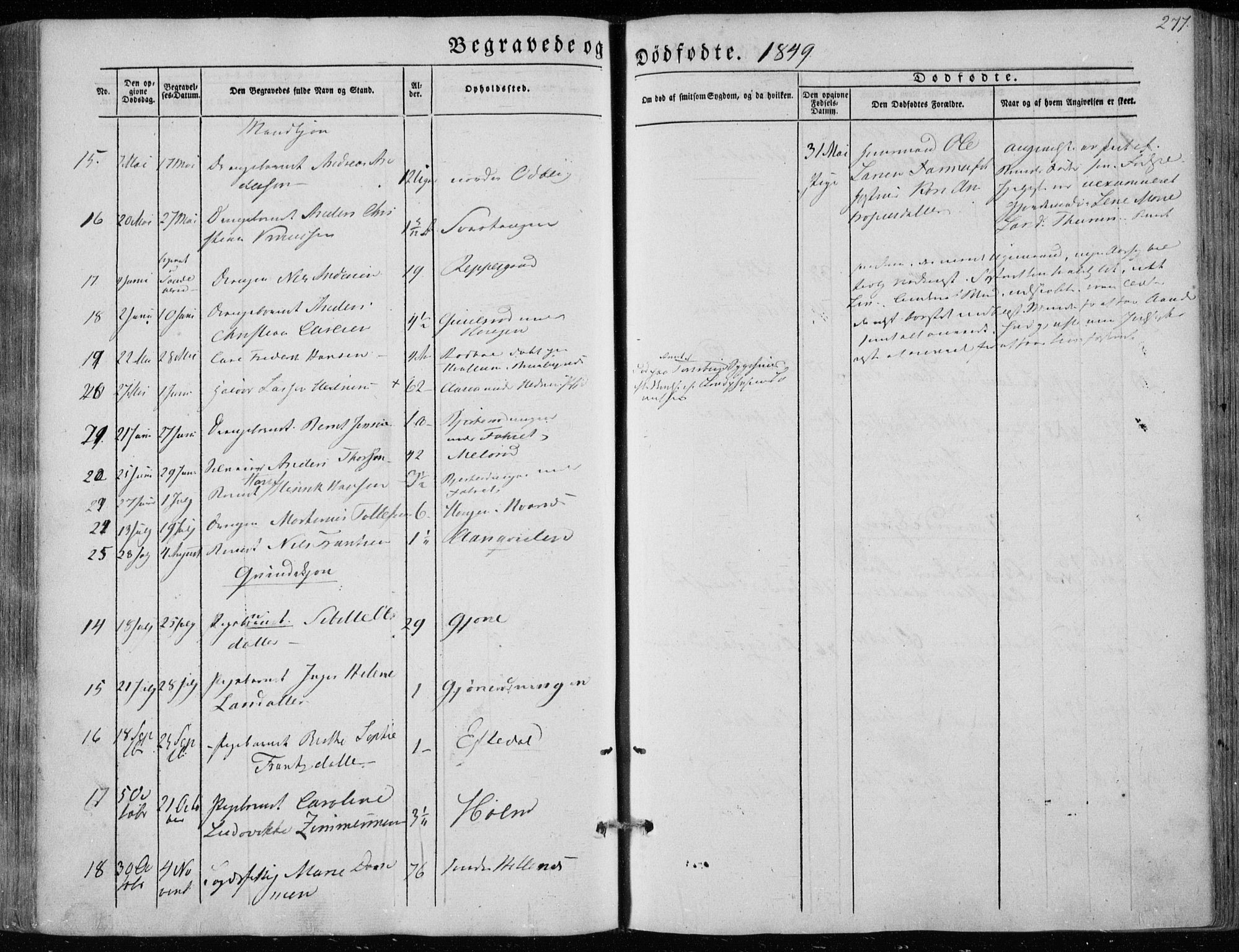 Hedrum kirkebøker, SAKO/A-344/F/Fa/L0006: Parish register (official) no. I 6, 1849-1857, p. 277