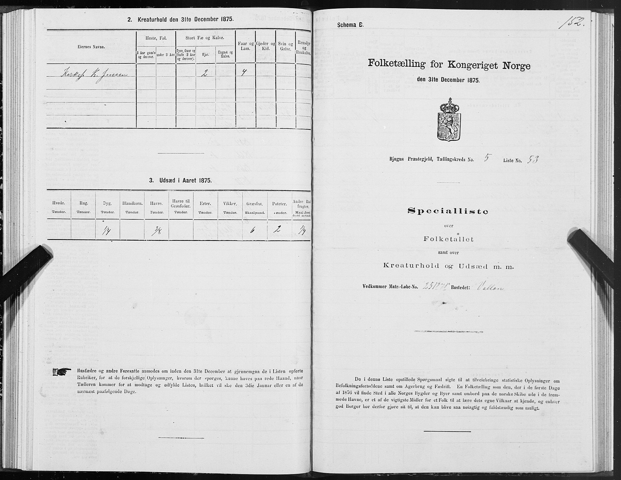 SAT, 1875 census for 1627P Bjugn, 1875, p. 3152