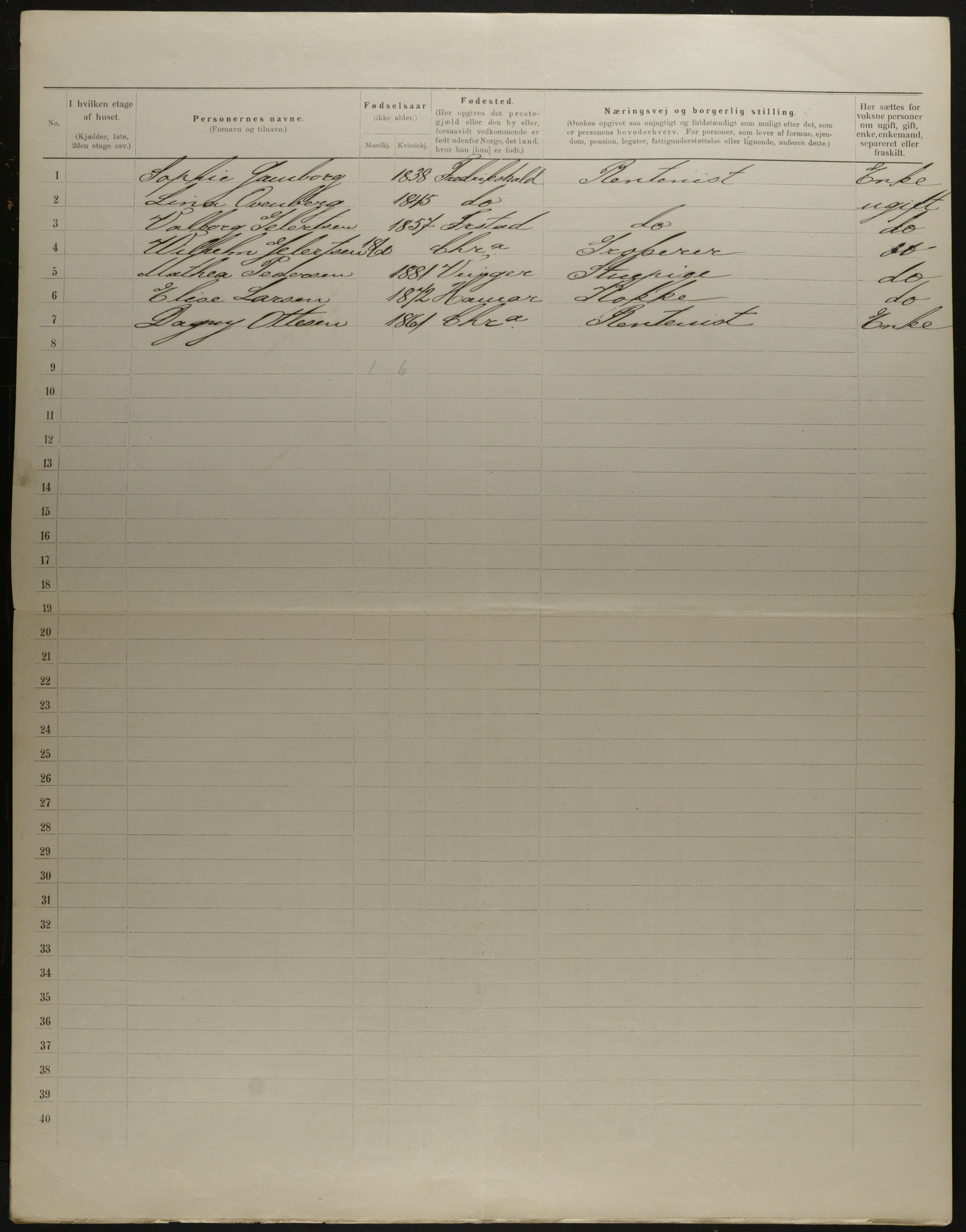 OBA, Municipal Census 1901 for Kristiania, 1901, p. 12745