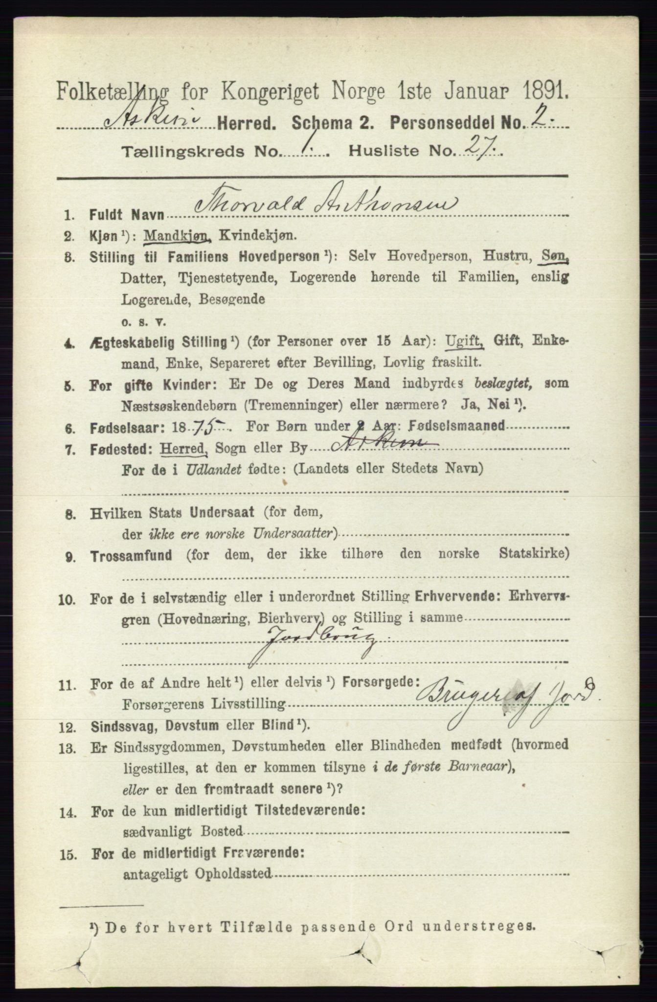 RA, 1891 census for 0124 Askim, 1891, p. 228