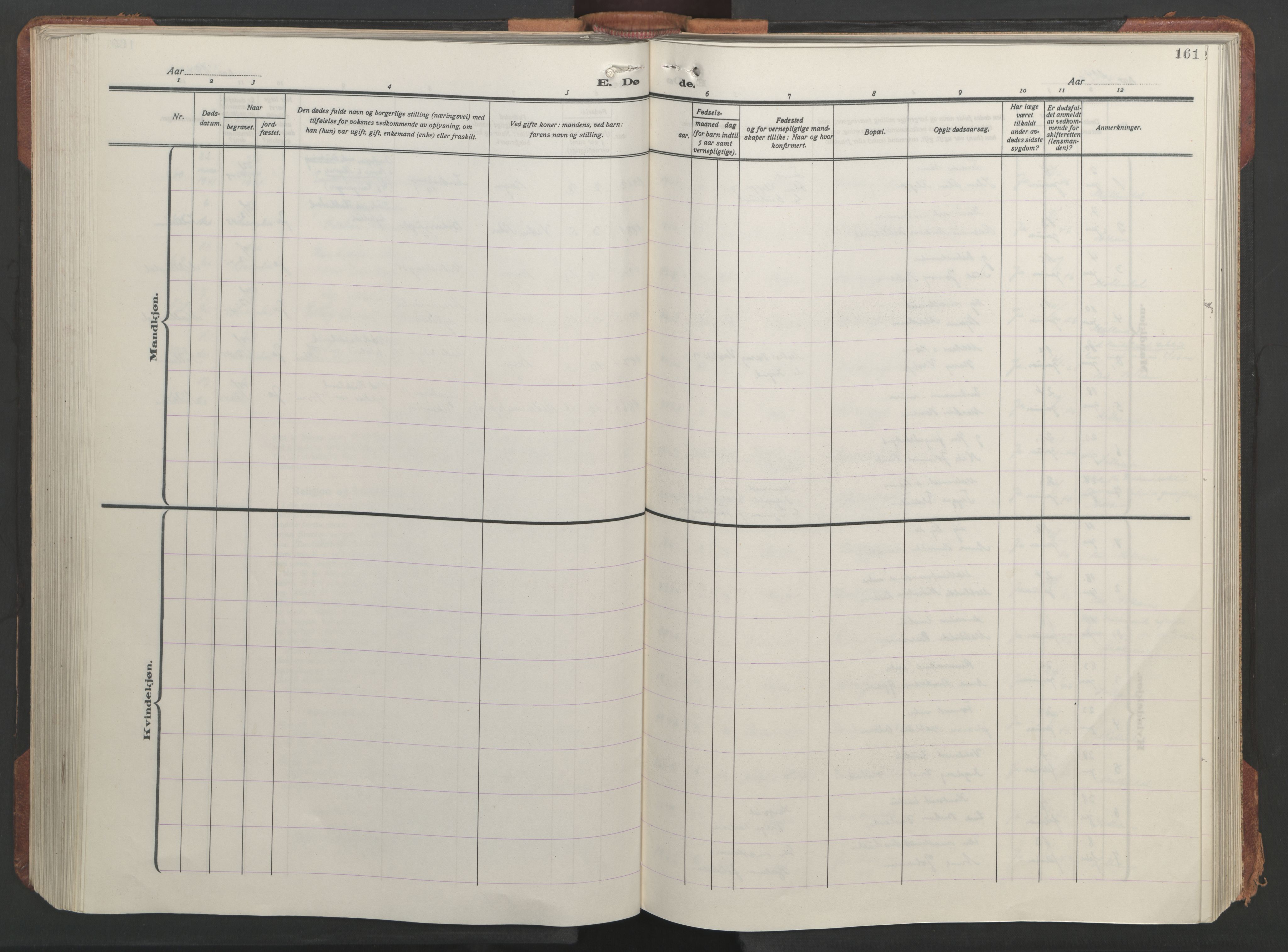 Sandviken Sokneprestembete, SAB/A-77601/H/Hb/L0018: Parish register (copy) no. E 2, 1926-1962, p. 160b-161a