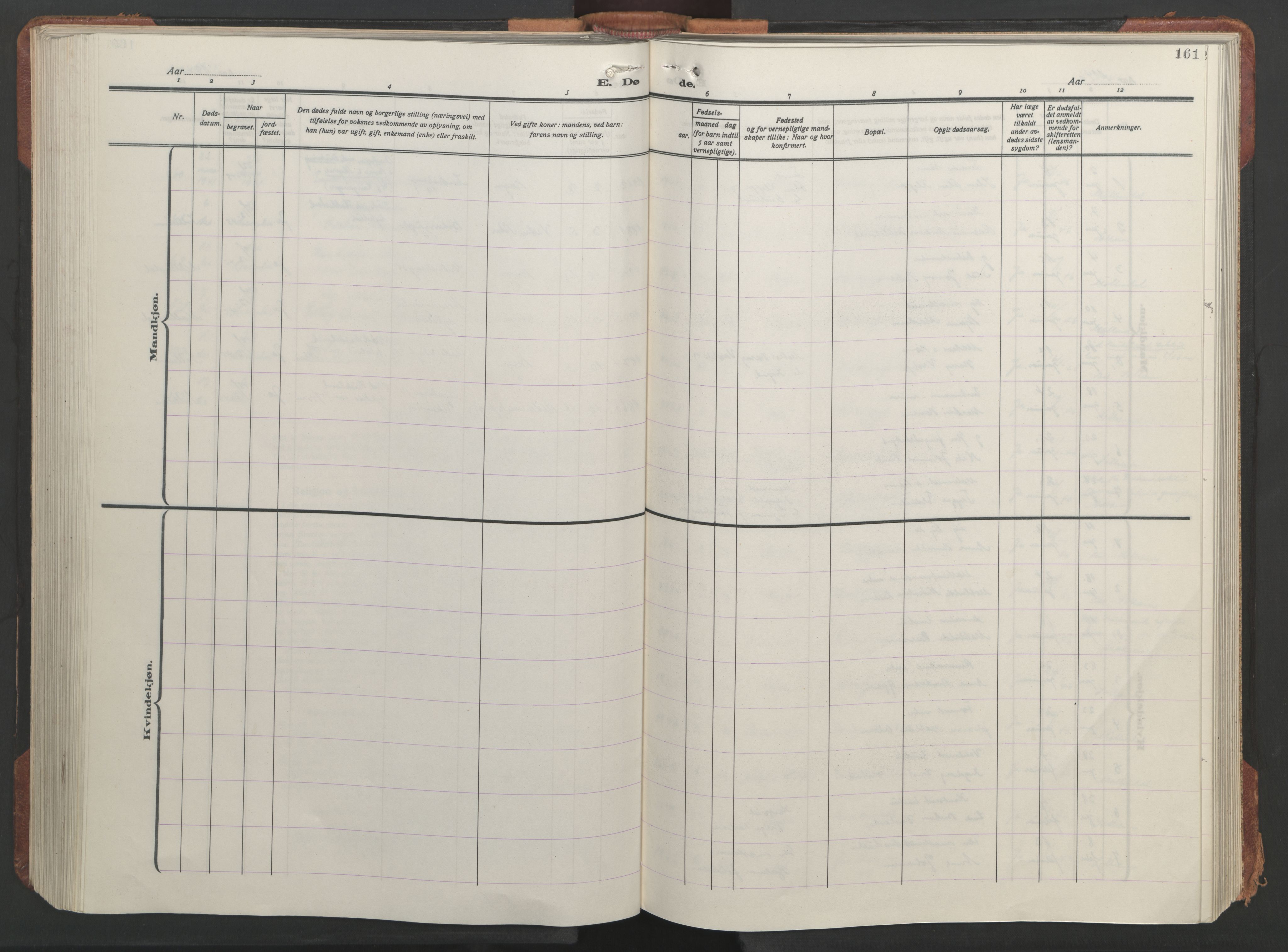 Sandviken Sokneprestembete, AV/SAB-A-77601/H/Hb/L0018: Parish register (copy) no. E 2, 1926-1962, p. 160b-161a