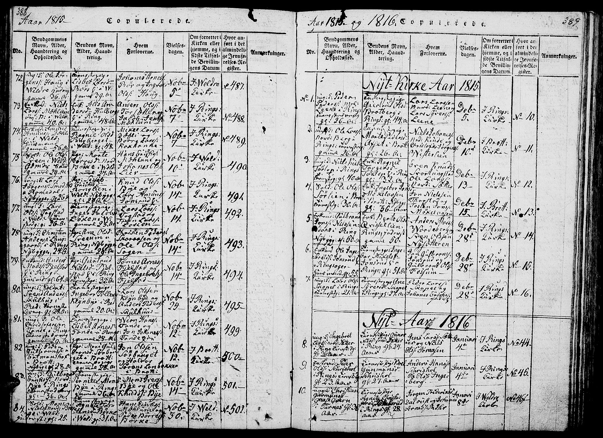 Ringsaker prestekontor, SAH/PREST-014/L/La/L0001: Parish register (copy) no. 1, 1814-1826, p. 388-389