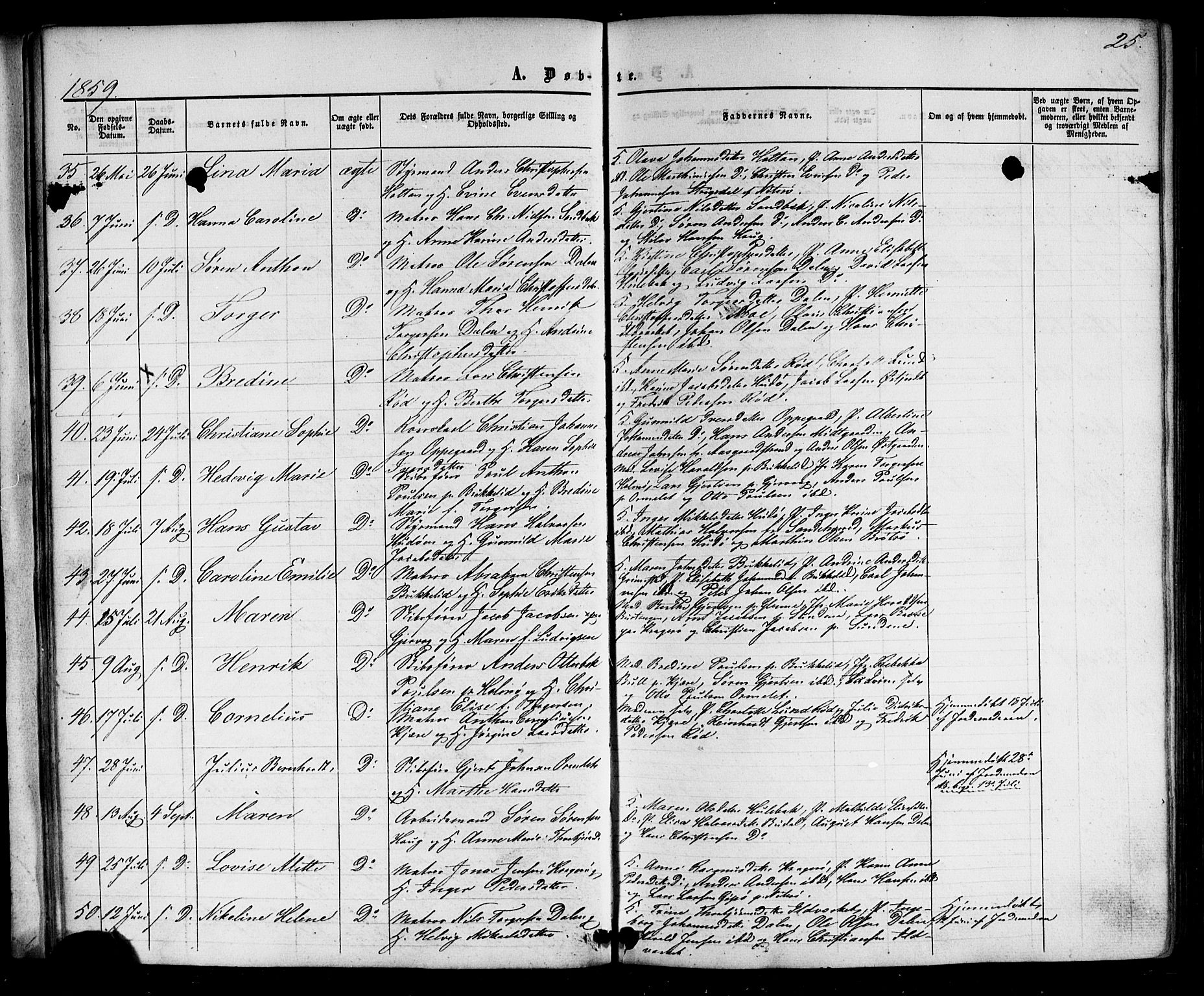 Nøtterøy kirkebøker, AV/SAKO-A-354/G/Gb/L0001: Parish register (copy) no. II 1, 1856-1874, p. 25