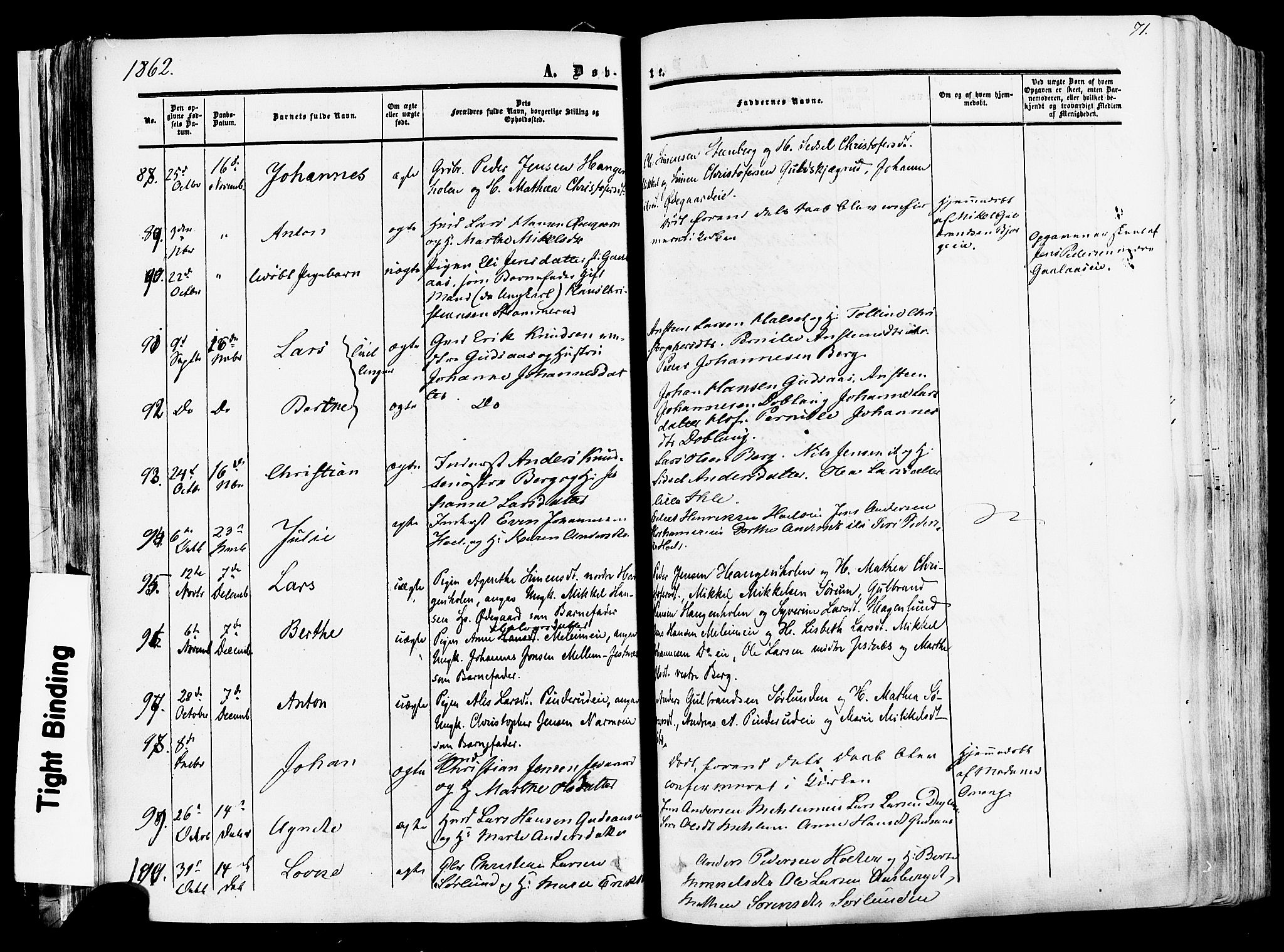 Vang prestekontor, Hedmark, SAH/PREST-008/H/Ha/Haa/L0013: Parish register (official) no. 13, 1855-1879, p. 71