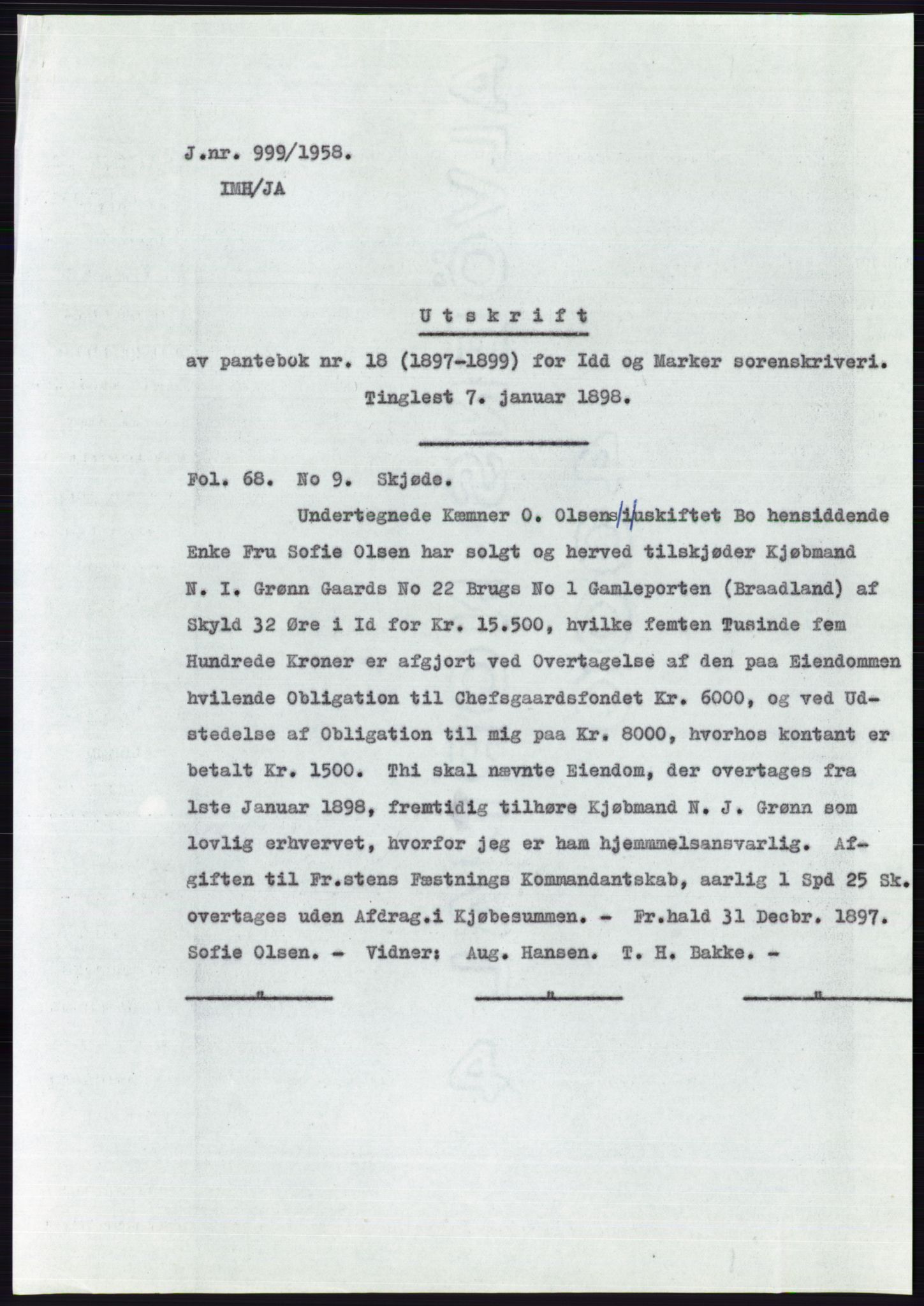 Statsarkivet i Oslo, SAO/A-10621/Z/Zd/L0008: Avskrifter, j.nr 14-1096/1958, 1958, p. 425