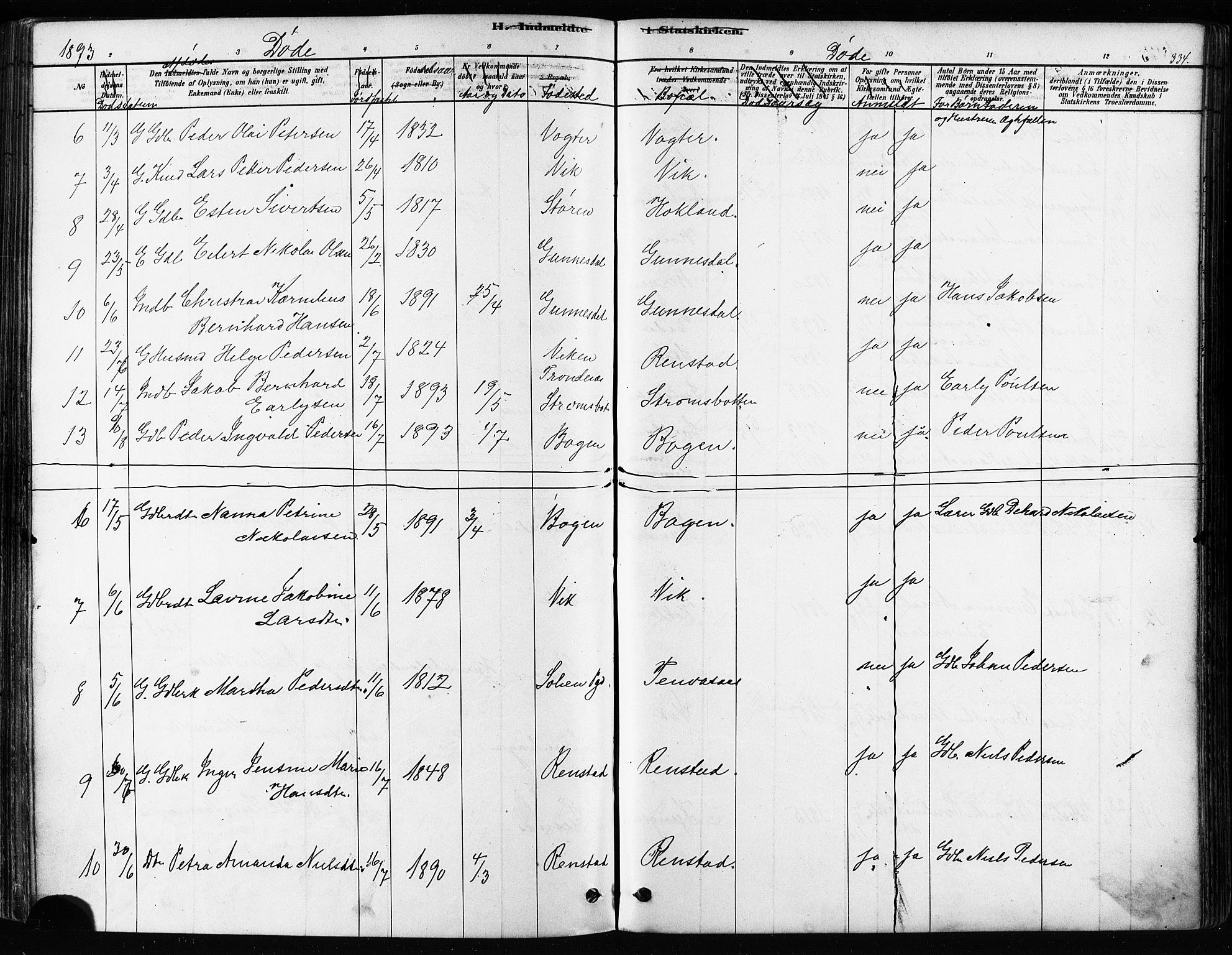 Kvæfjord sokneprestkontor, SATØ/S-1323/G/Ga/Gaa/L0005kirke: Parish register (official) no. 5, 1878-1894, p. 334