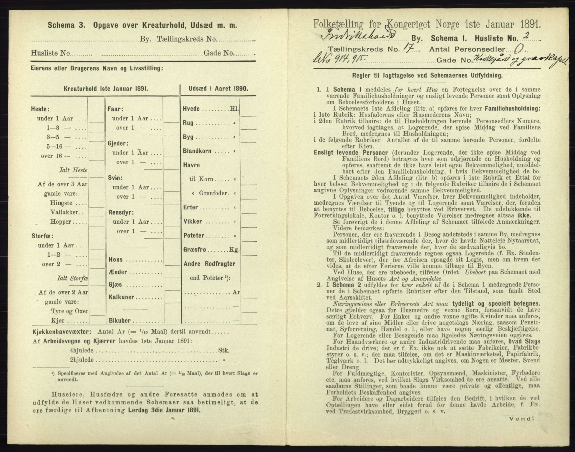 RA, 1891 census for 0101 Fredrikshald, 1891, p. 1534