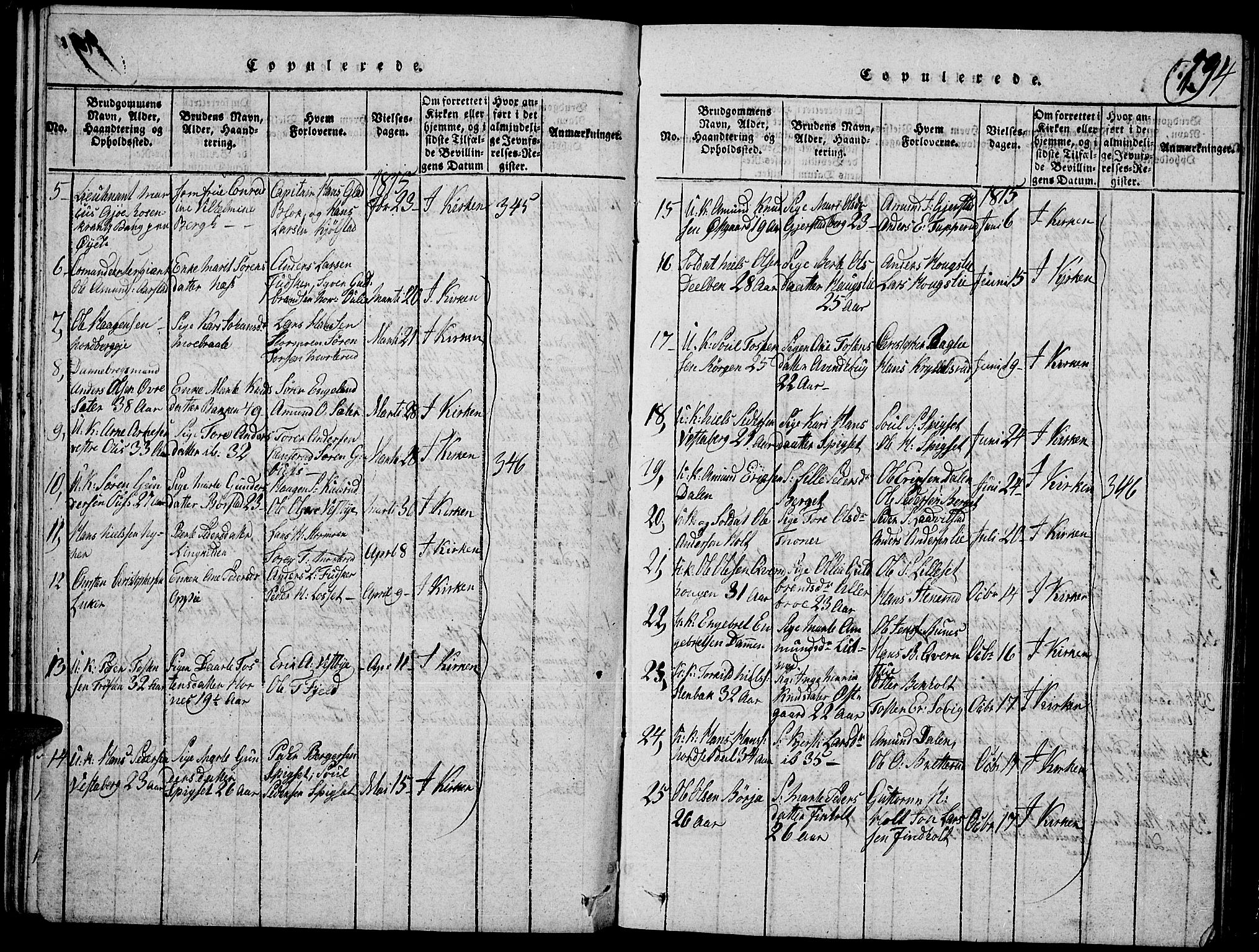 Strøm-Odalen prestekontor, SAH/PREST-028/H/Ha/Hab/L0001: Parish register (copy) no. 1, 1813-1825, p. 194