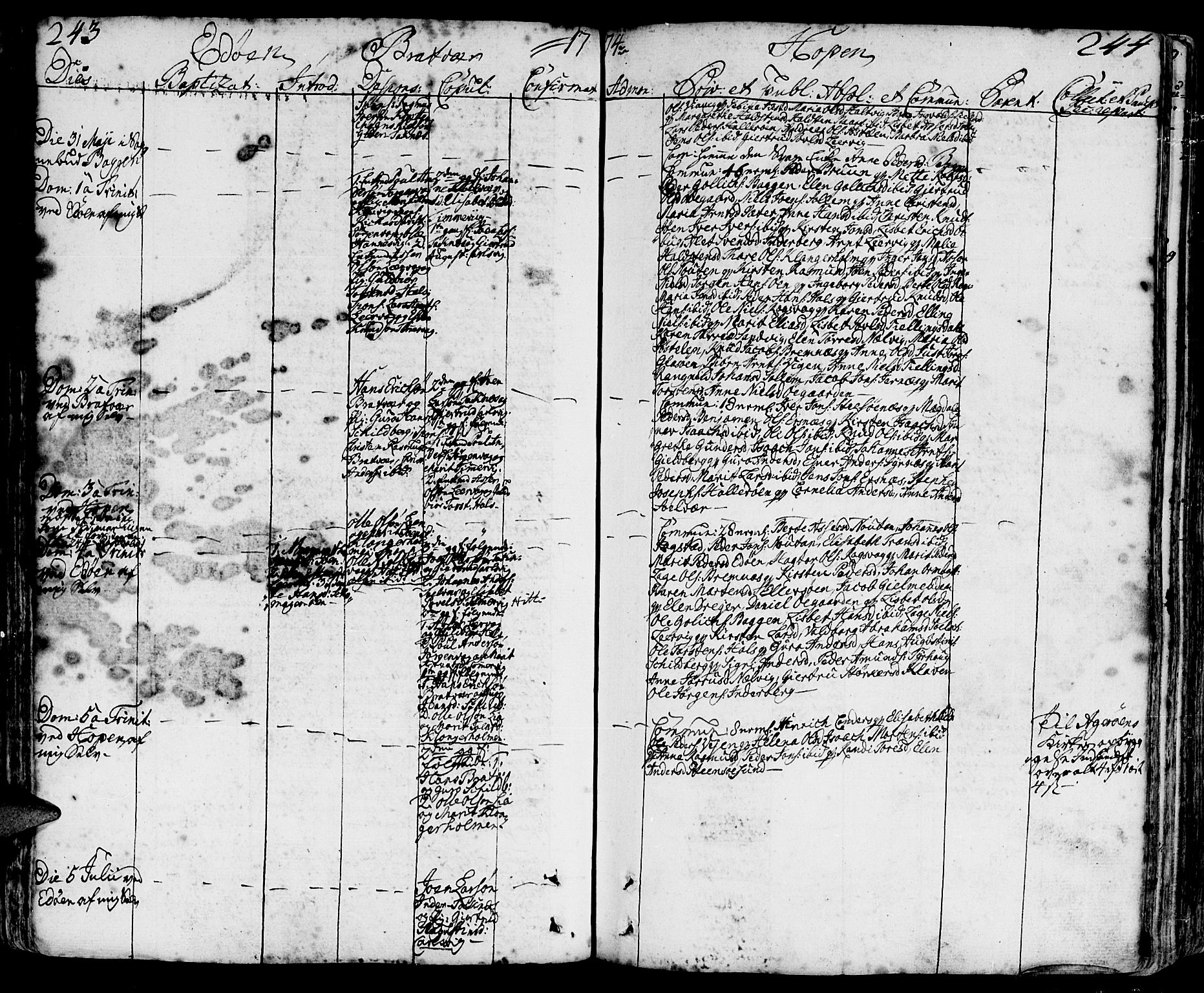 Ministerialprotokoller, klokkerbøker og fødselsregistre - Møre og Romsdal, AV/SAT-A-1454/581/L0932: Parish register (official) no. 581A02, 1767-1823, p. 243-244