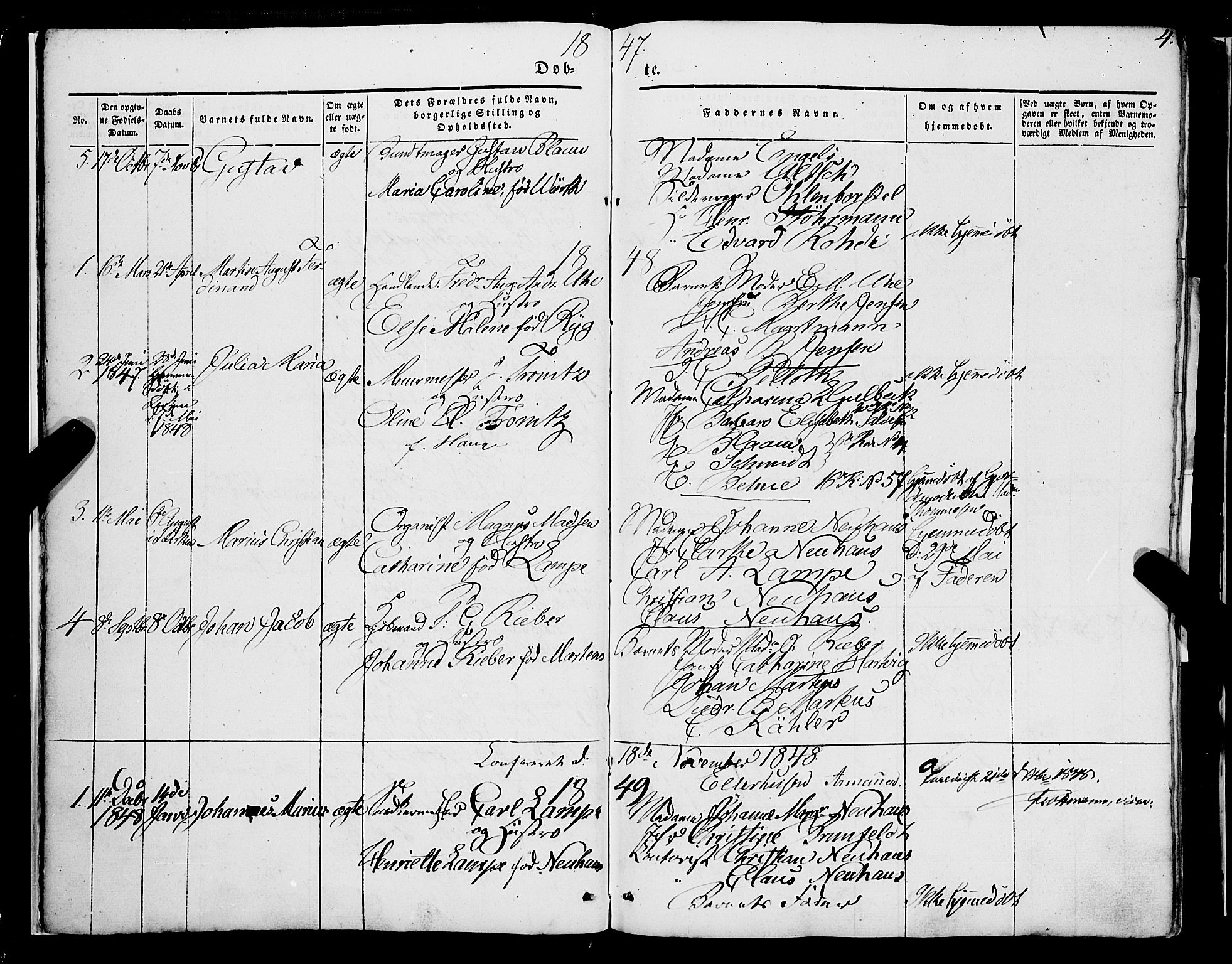 Mariakirken Sokneprestembete, SAB/A-76901/H/Haa/L0006: Parish register (official) no. A 6, 1846-1877, p. 4