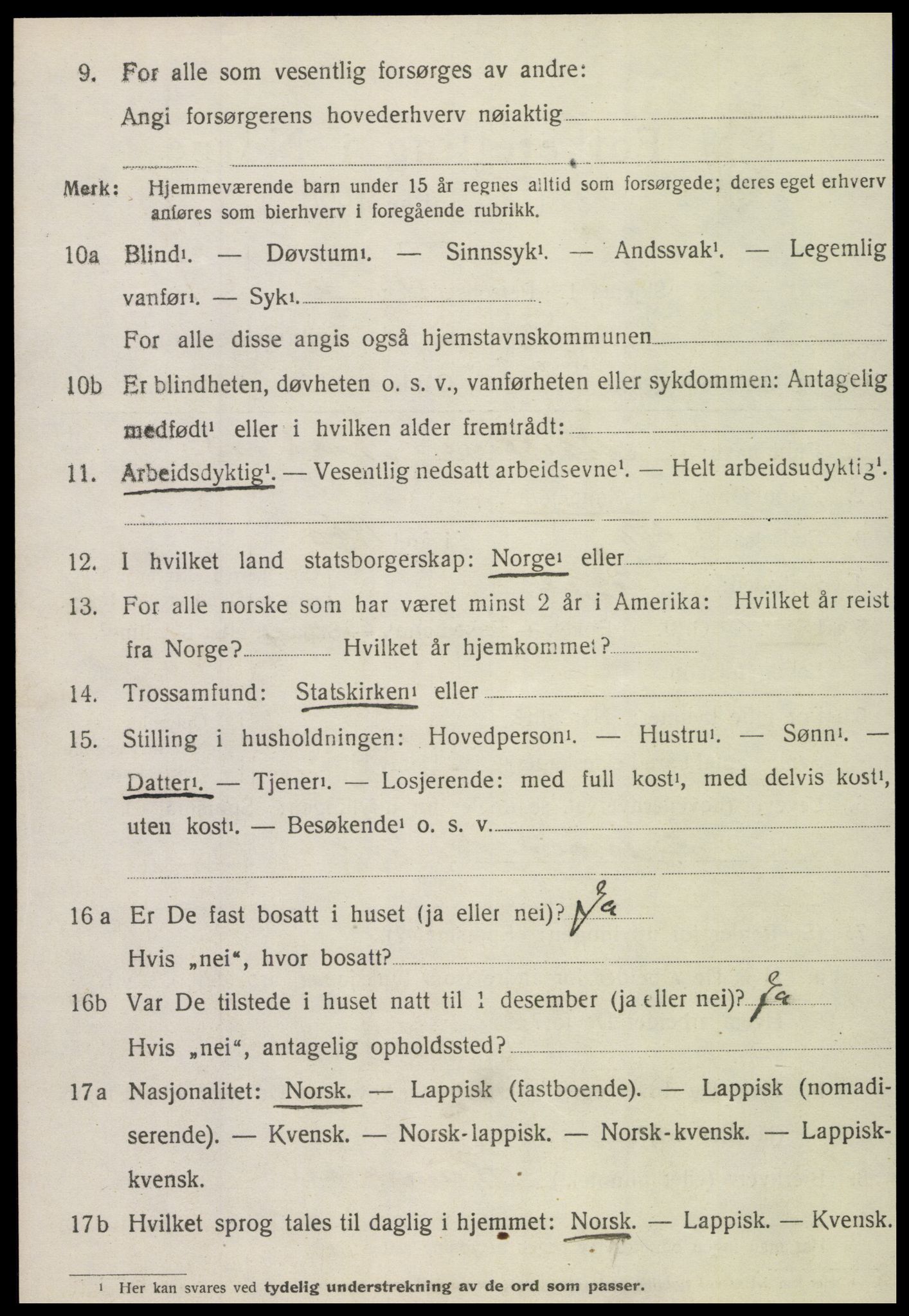 SAT, 1920 census for Egge, 1920, p. 3855