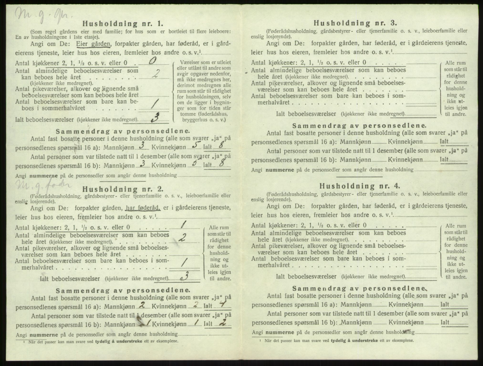 SAB, 1920 census for Vik, 1920, p. 1081